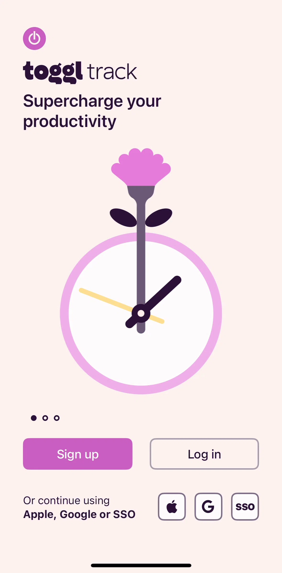 Toggl Track Screen screen in the Onboarding flow