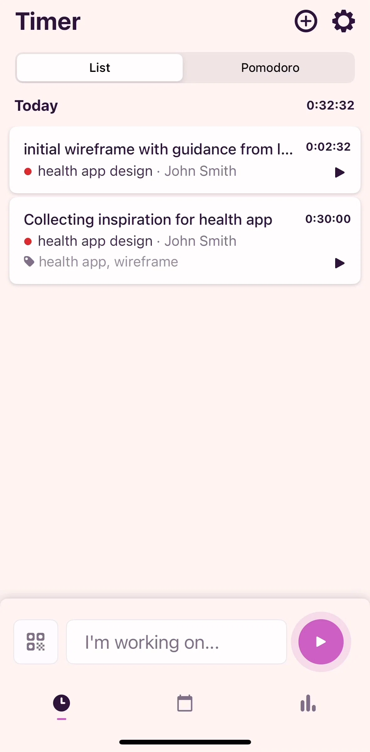Toggl Track Screen screen in the Settings flow