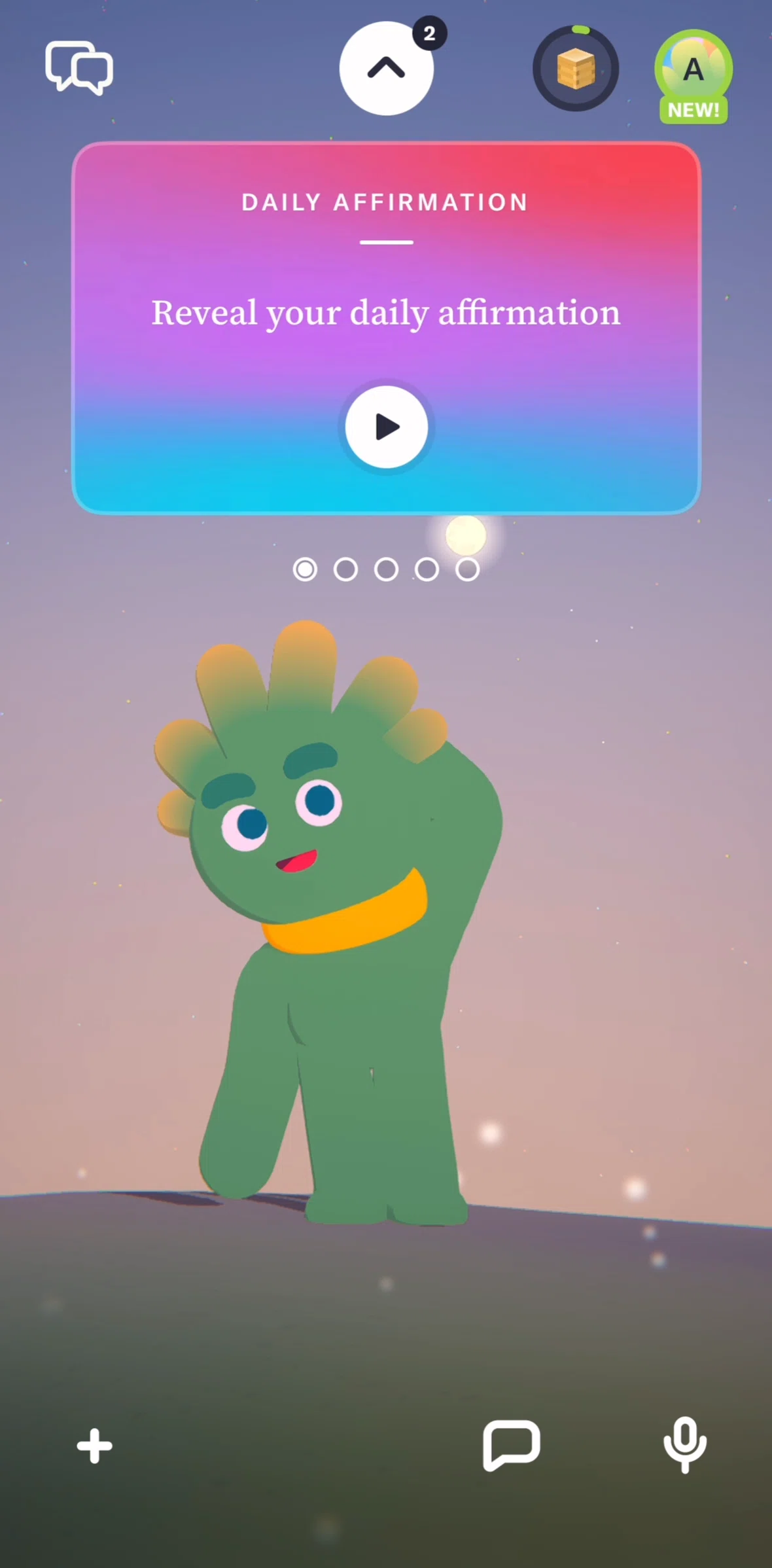 Tolan Screen screen in the Revealing a daily affirmation flow