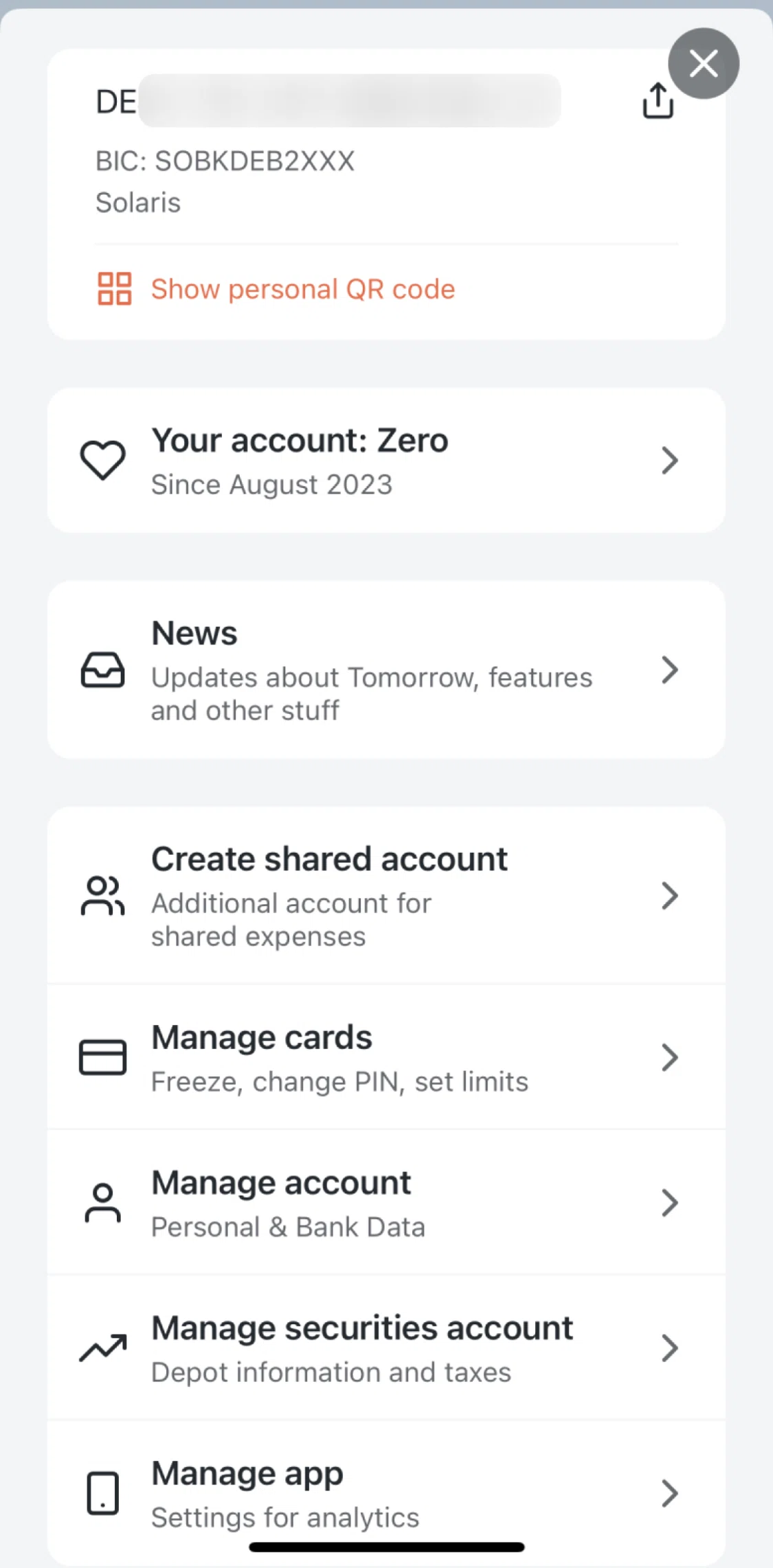 Tomorrow Screen screen in the Activating a card flow