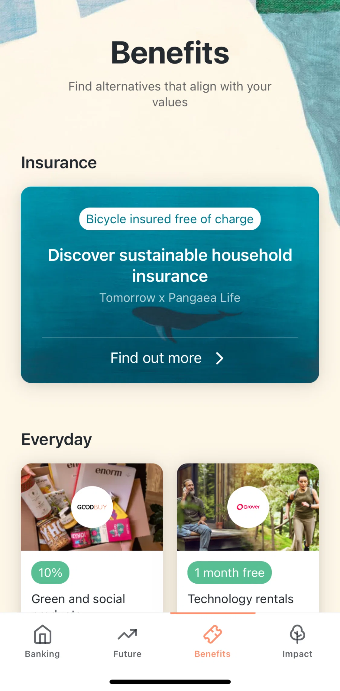 Tomorrow Screen screen in the Insurance detail flow