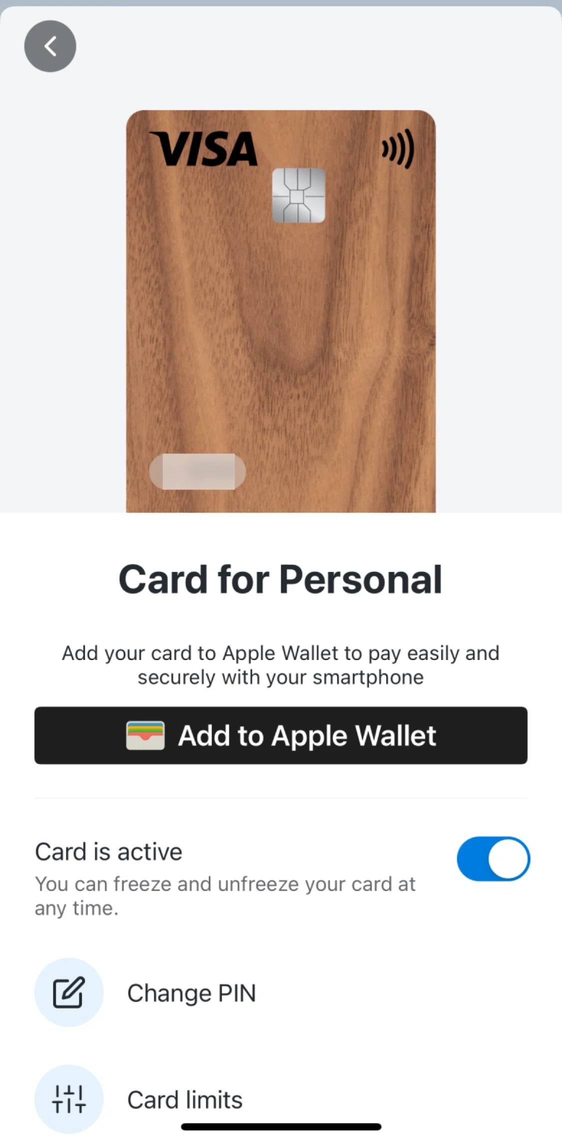 Tomorrow Screen screen in the Locking a card flow