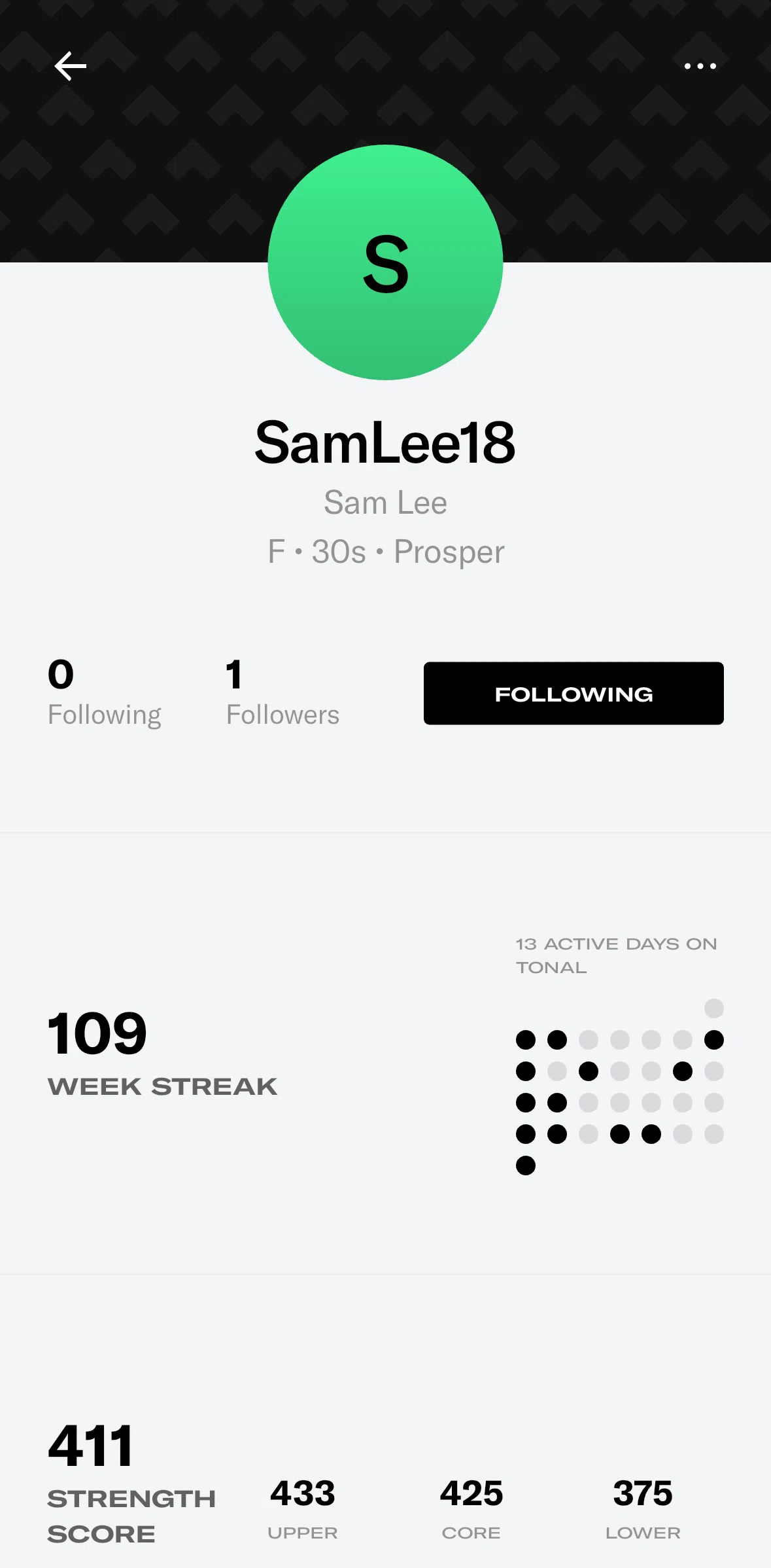 Tonal Screen screen in the Blocking a user flow