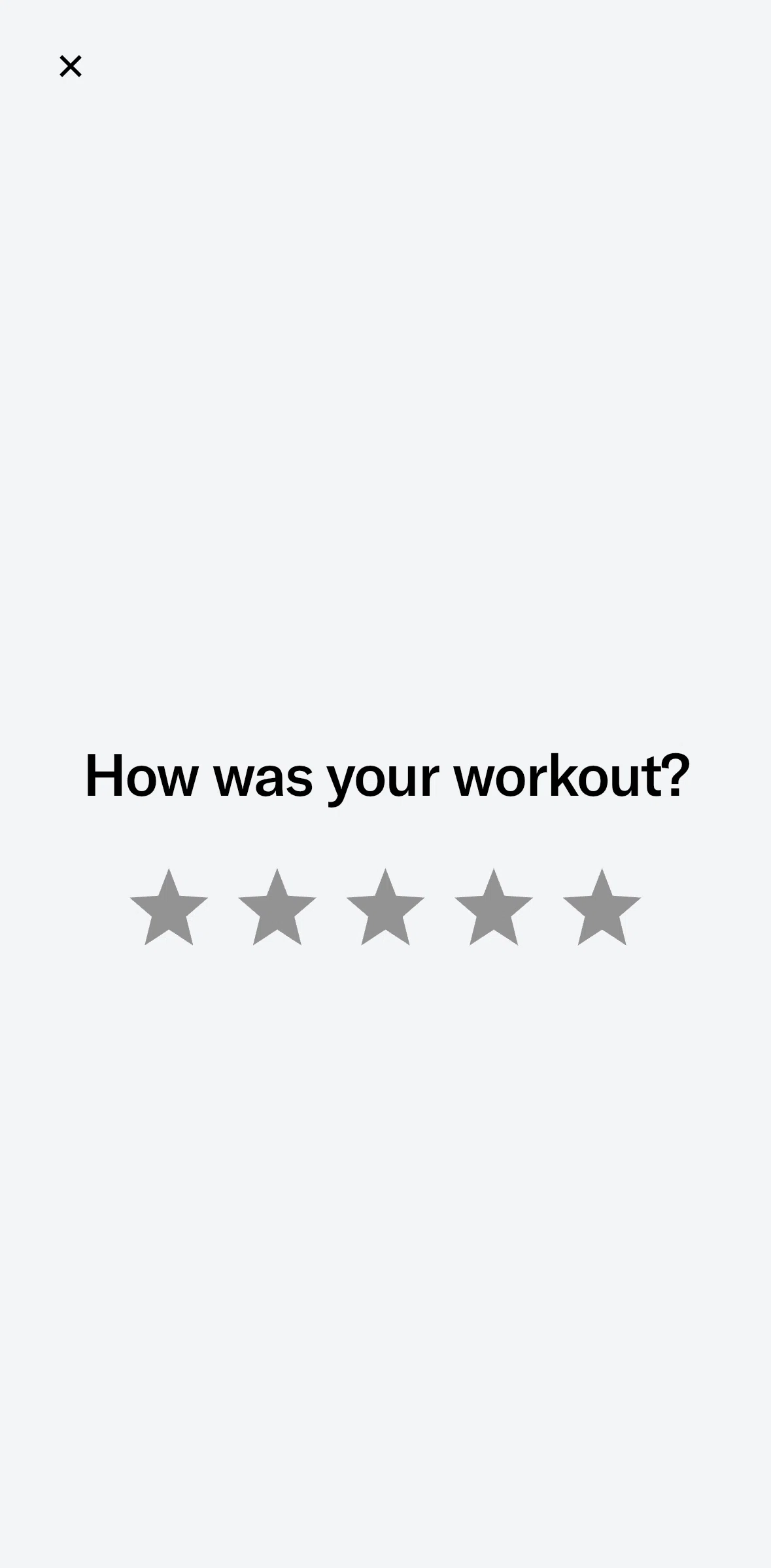 Tonal Screen screen in the Rating a workout flow