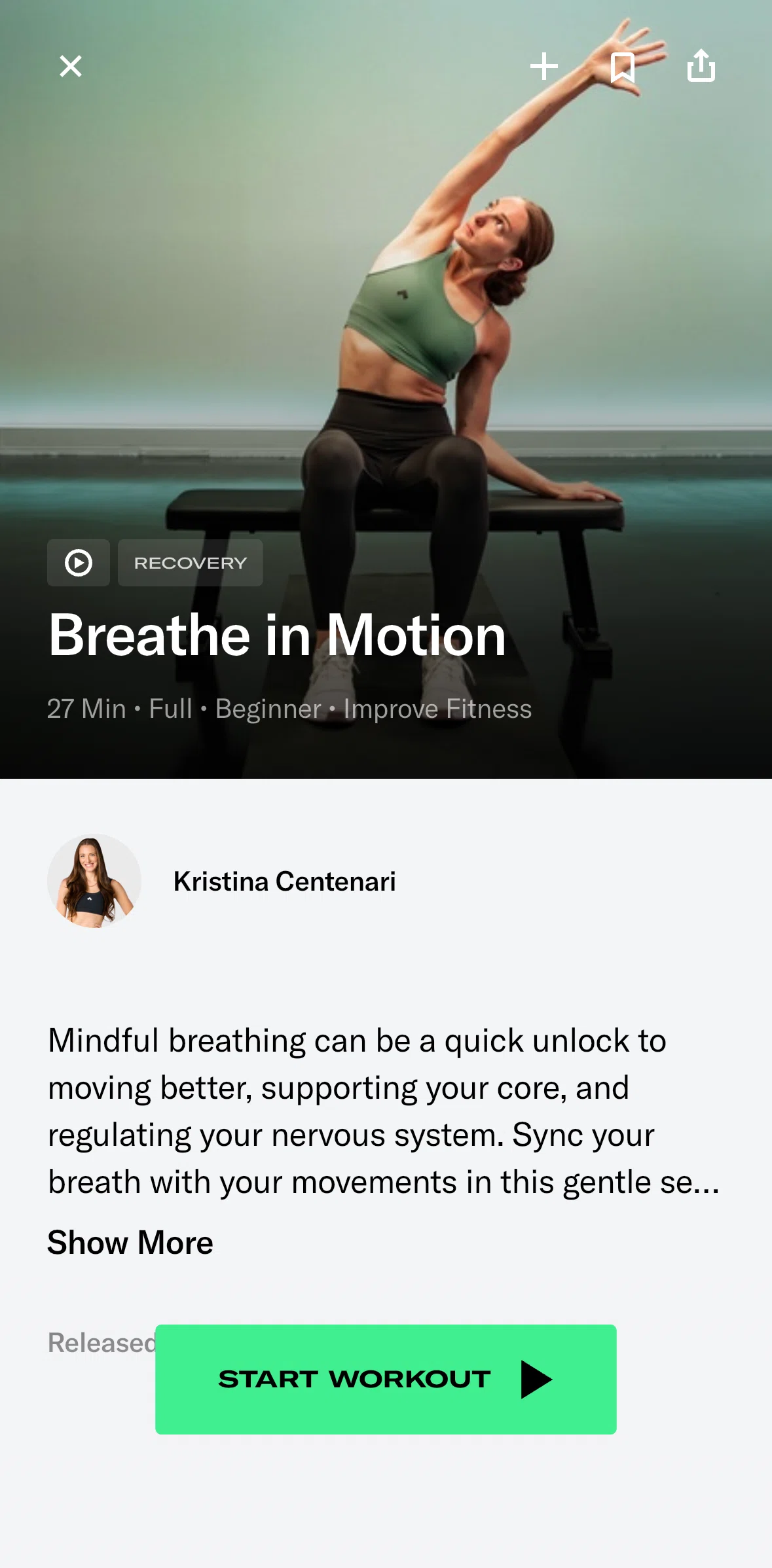 Tonal Screen screen in the Saving a workout flow