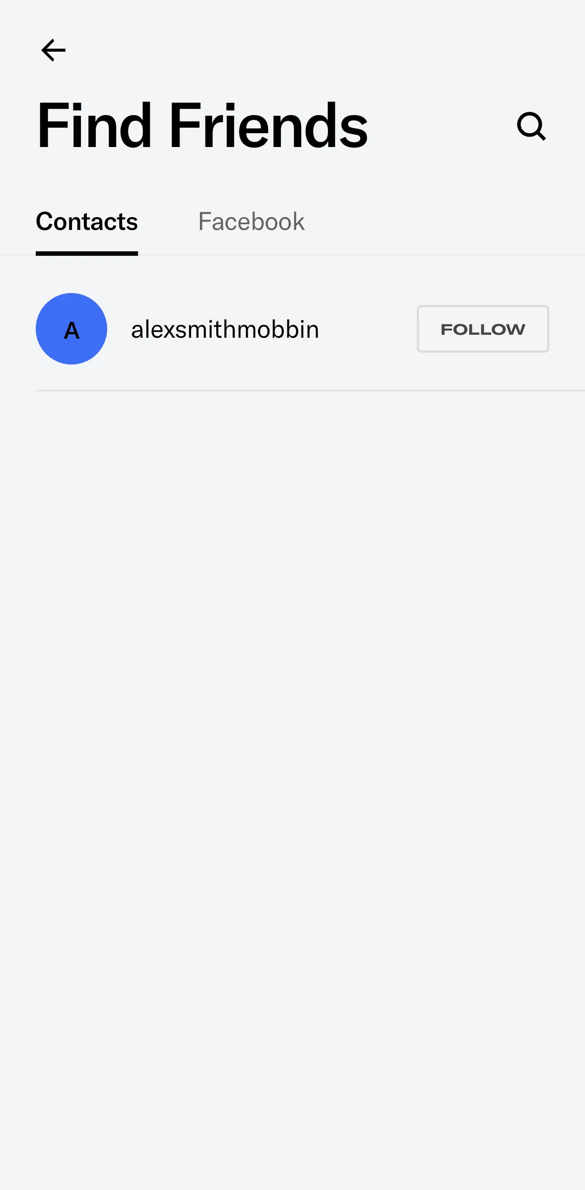 Tonal Screen screen in the Searching friends flow