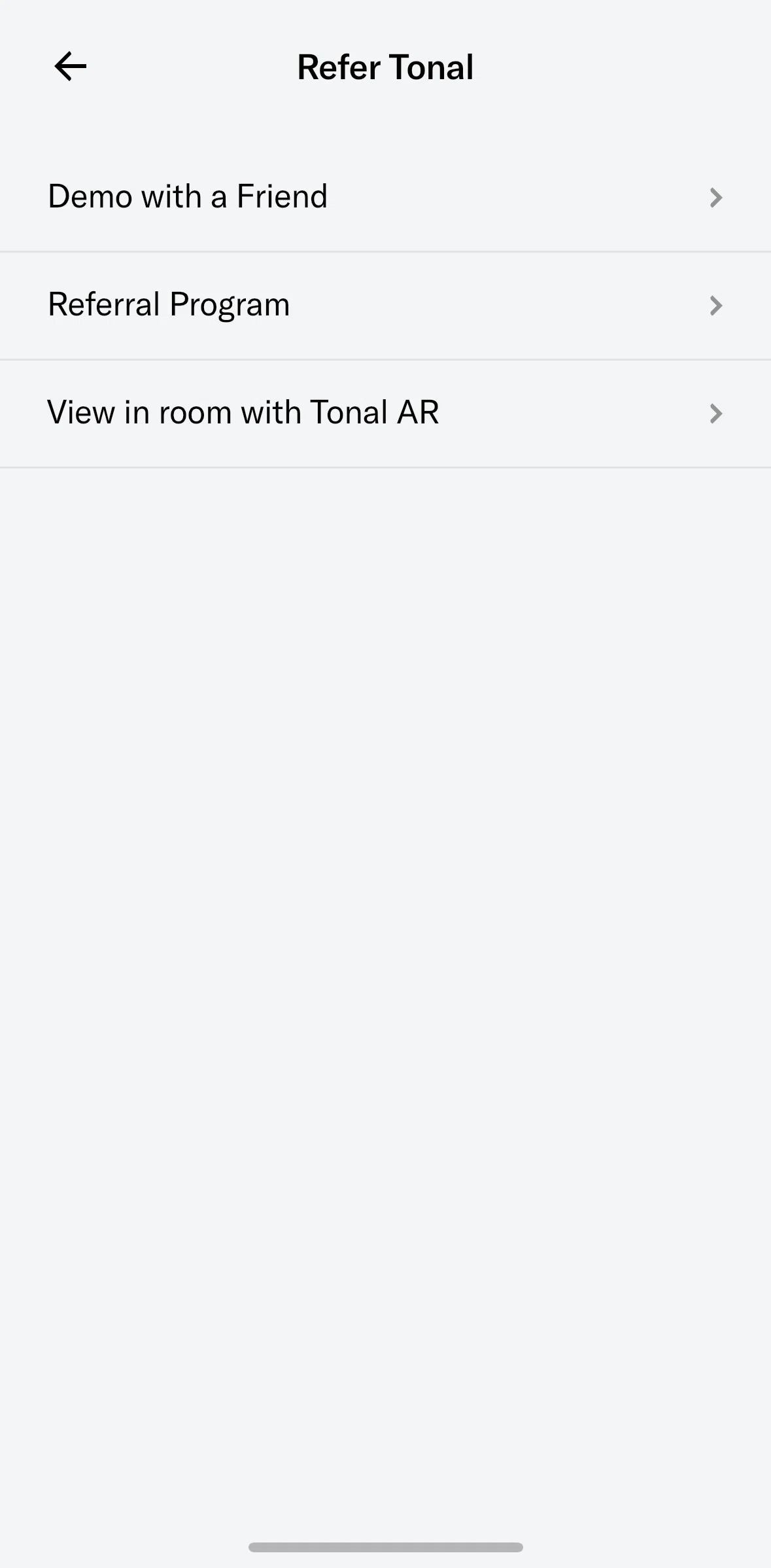 Tonal Screen screen in the Tonal AR flow