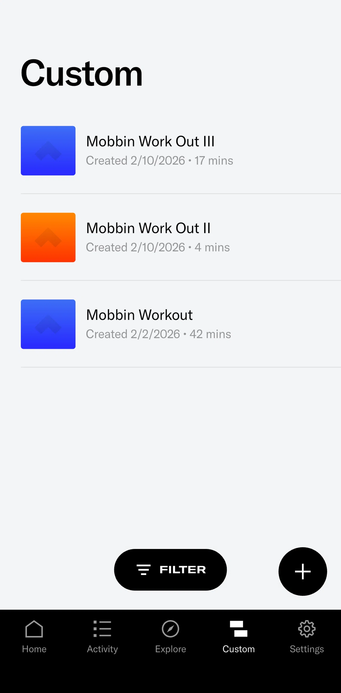 Tonal Screen screen in the Workout detail (custom) flow