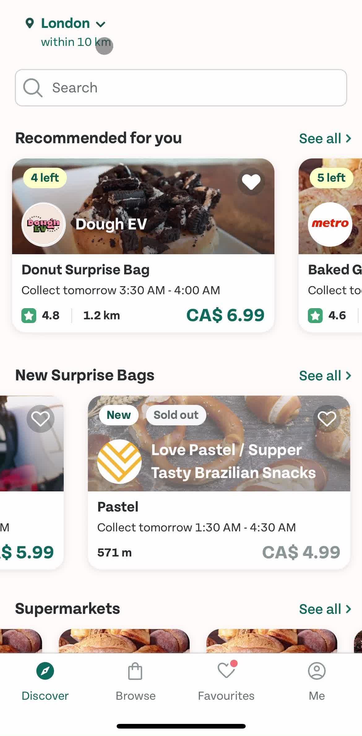 Too Good To Go Home screen in the Business Sign Up flow