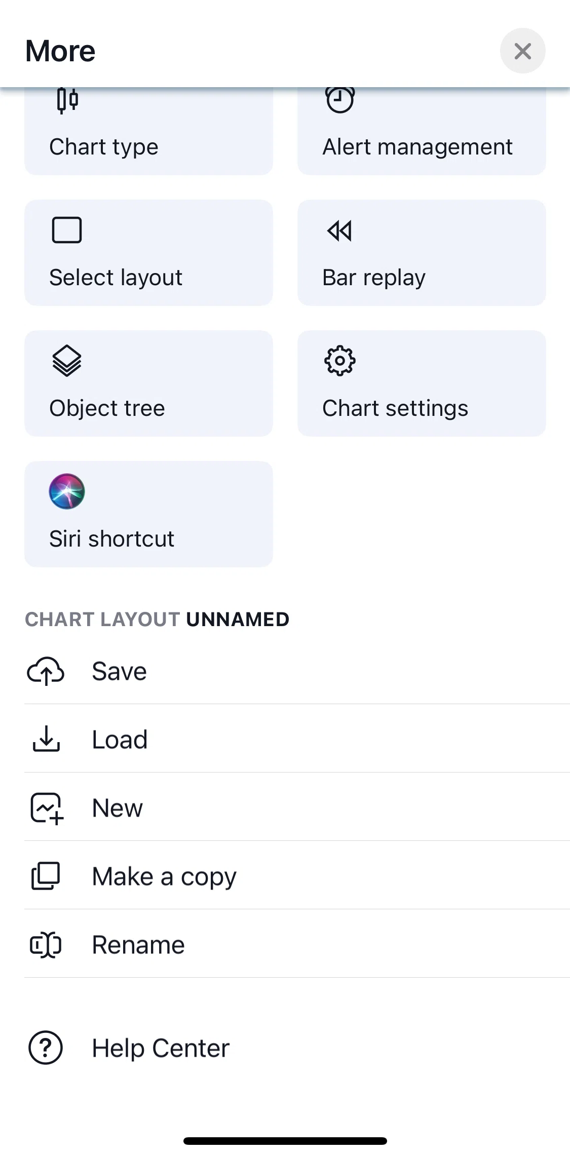 TradingView Screen screen in the Saving a chart flow