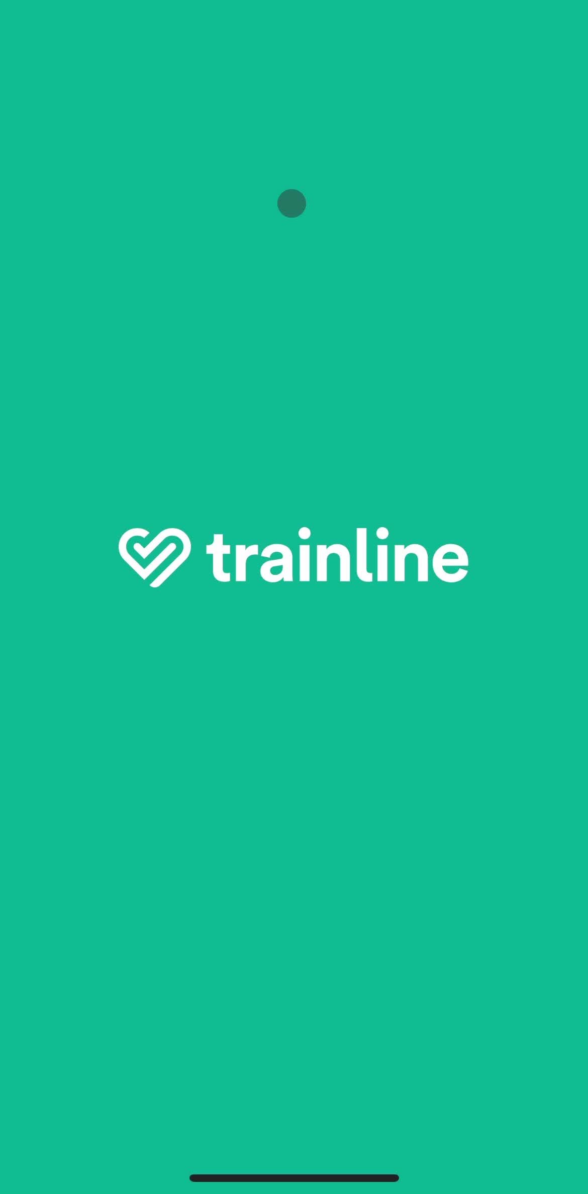 Trainline Splash screen screen in the Onboarding flow