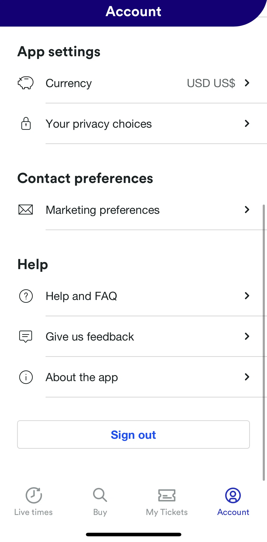 Trainline Screen screen in the Your privacy choices flow