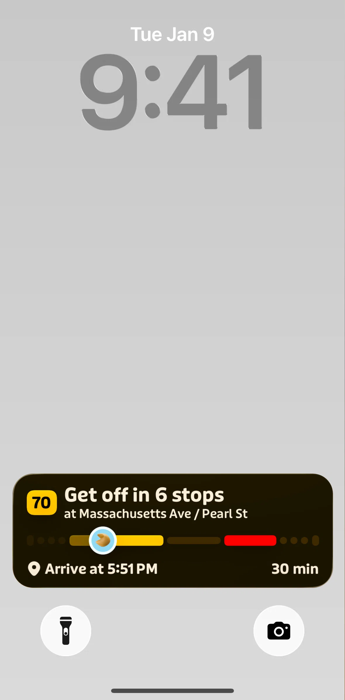 Transit Screen screen in the Live Activities flow