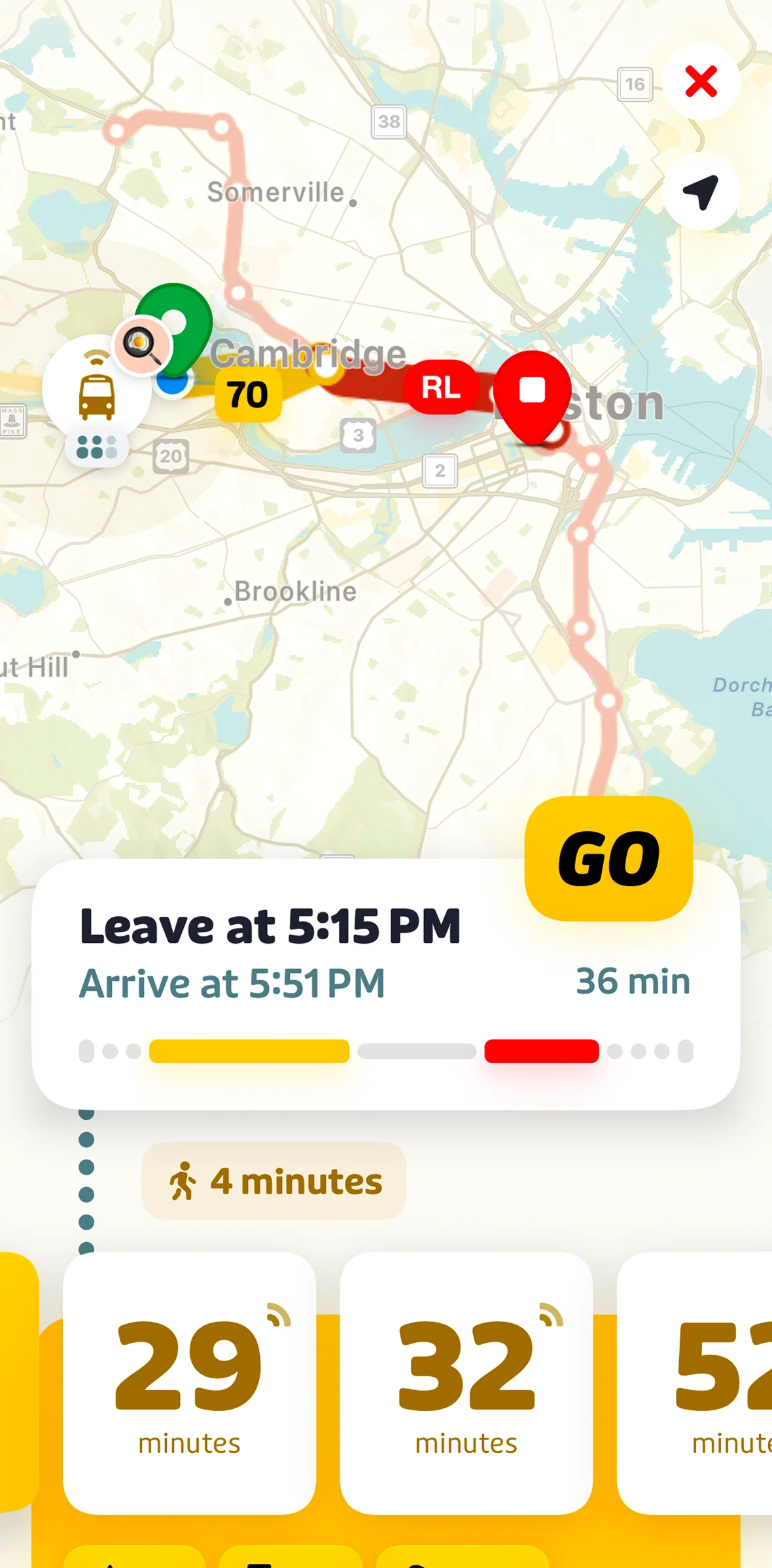 Transit Screen screen in the Starting GO flow