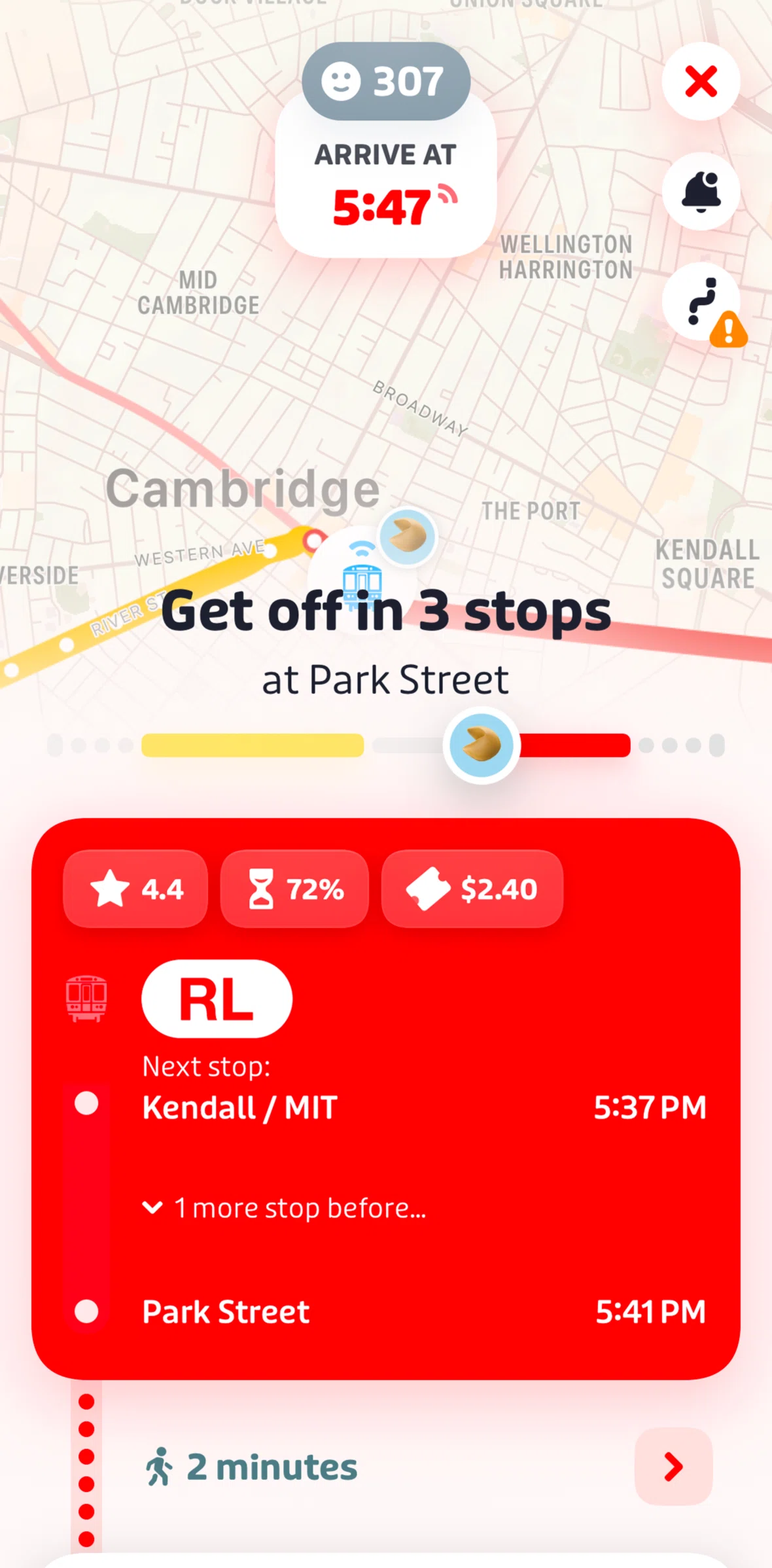 Transit Screen screen in the Top contributors flow