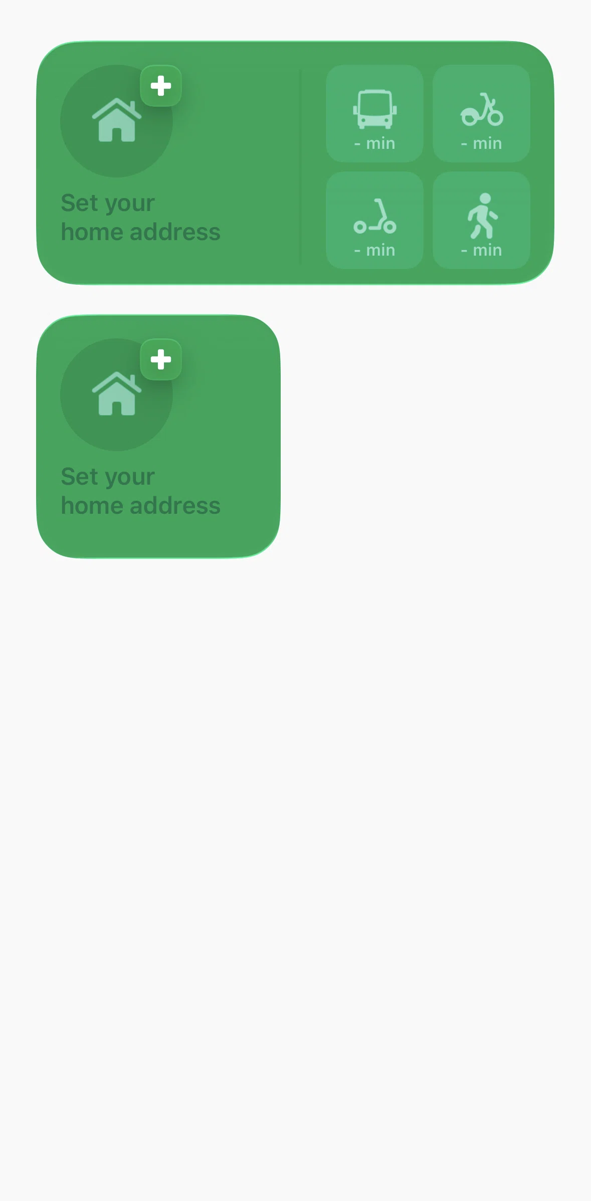 Transit Screen screen in the Widgets flow