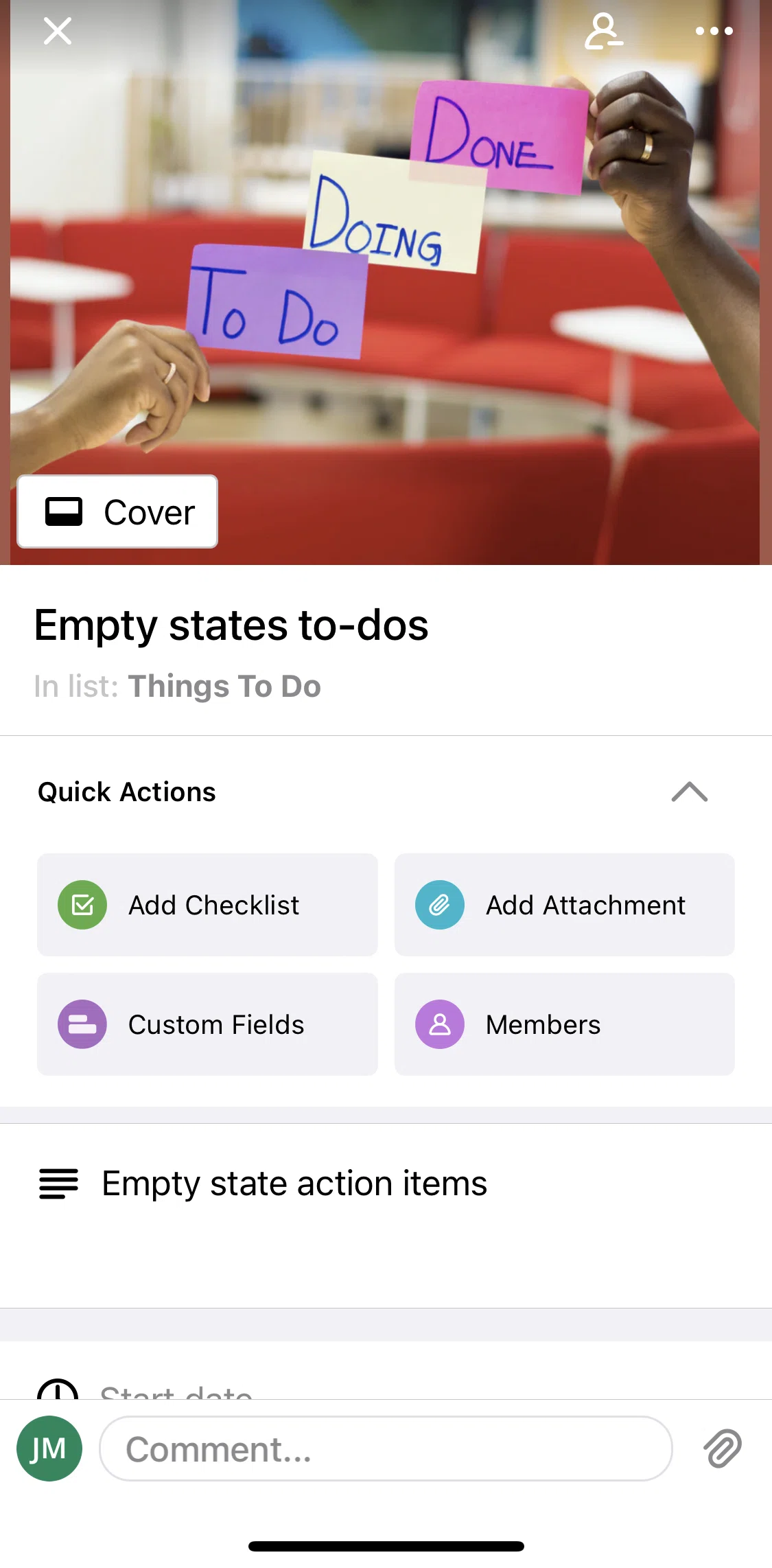 Trello Screen screen in the Adding new custom field (dropdown) flow
