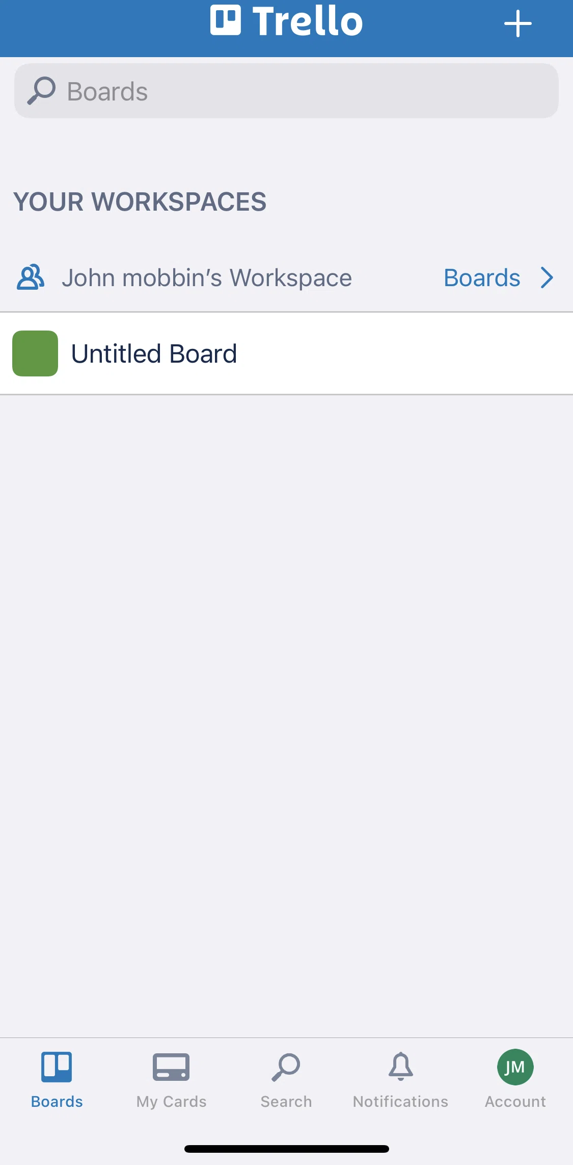 Trello Screen screen in the Boards flow