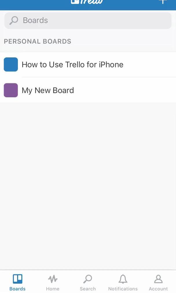 Trello Boards screen in the General Browsing flow
