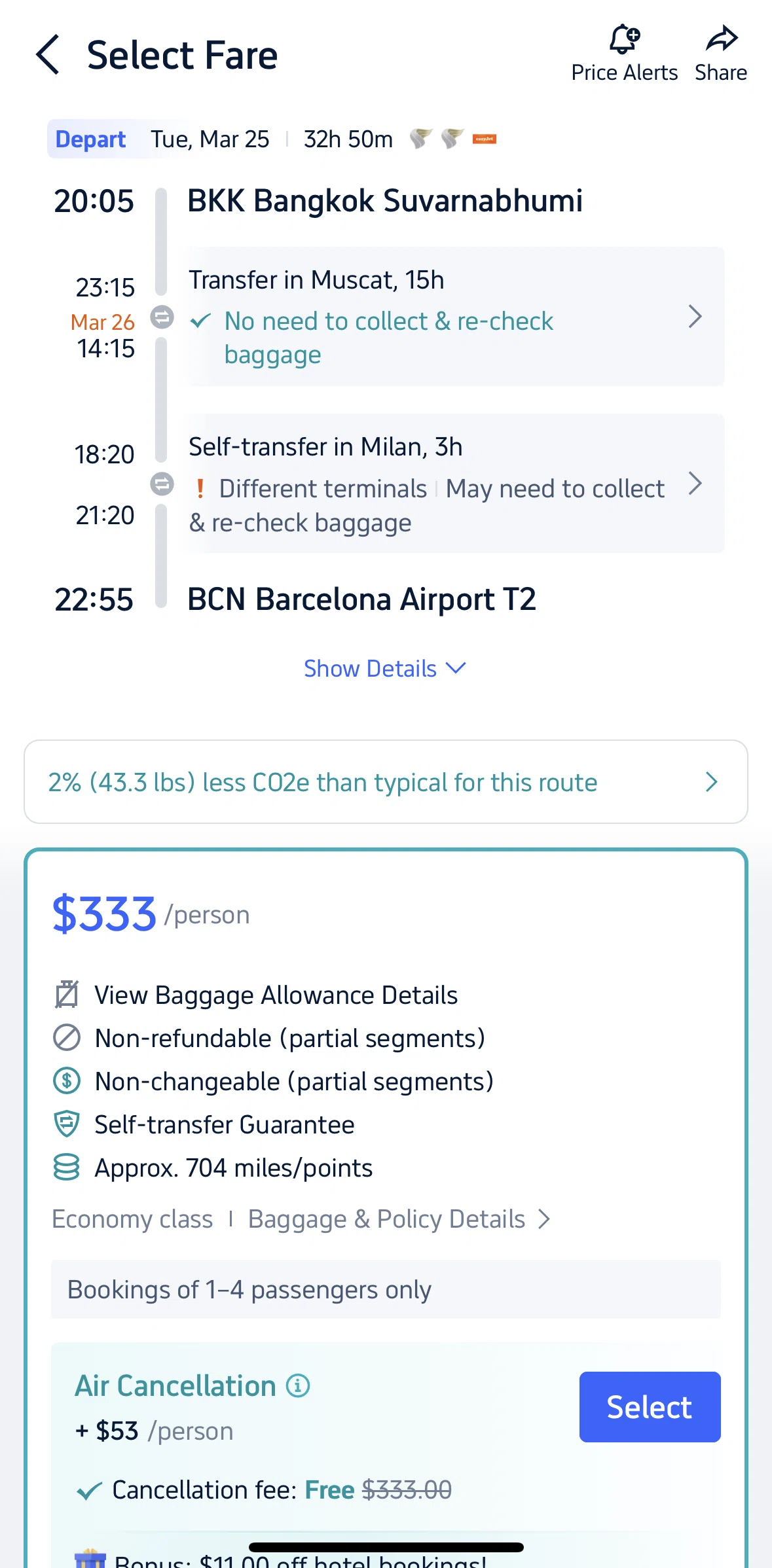Trip.com Screen screen in the Book a flight flow