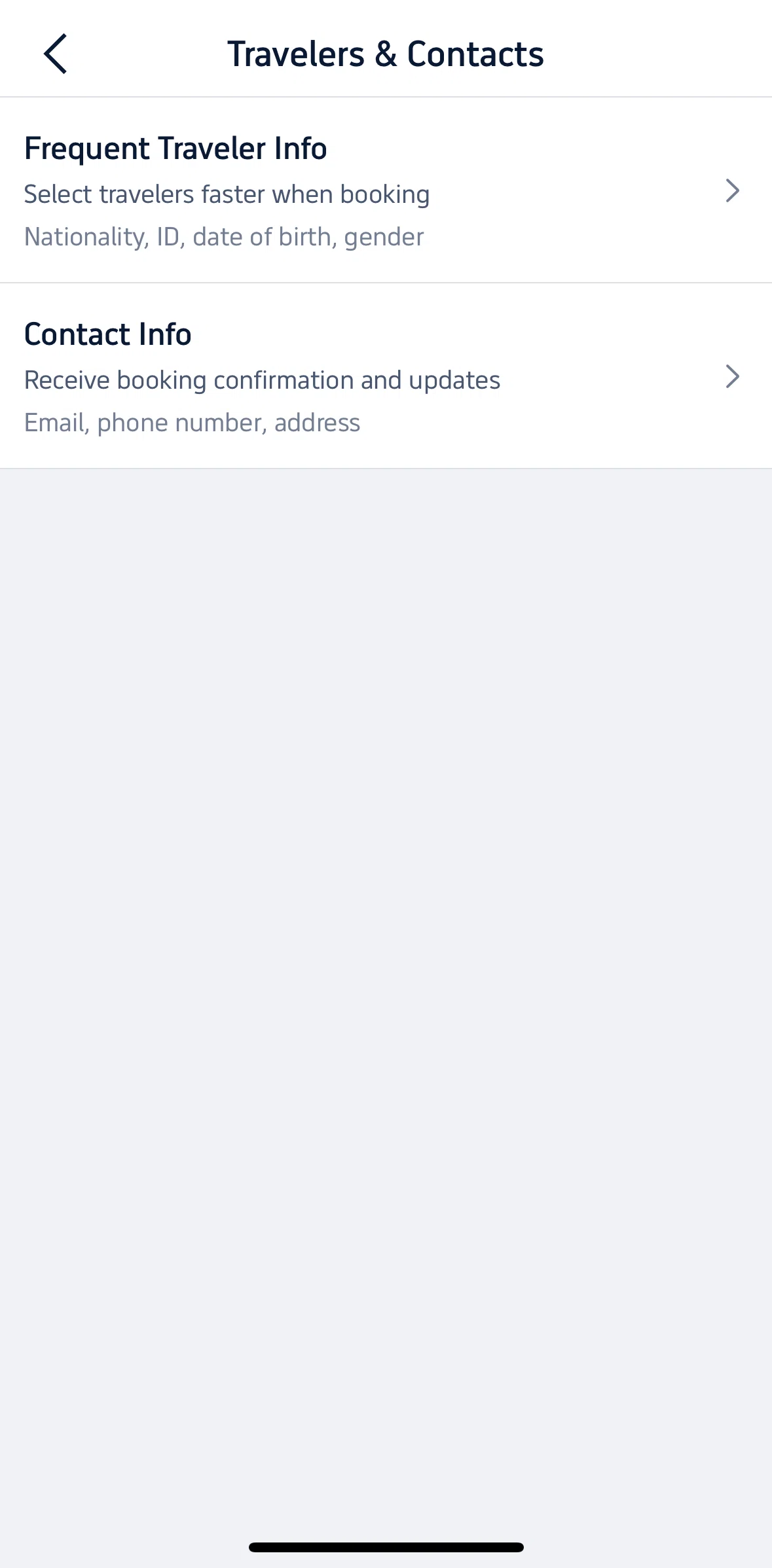 Trip.com Screen screen in the Contact info flow