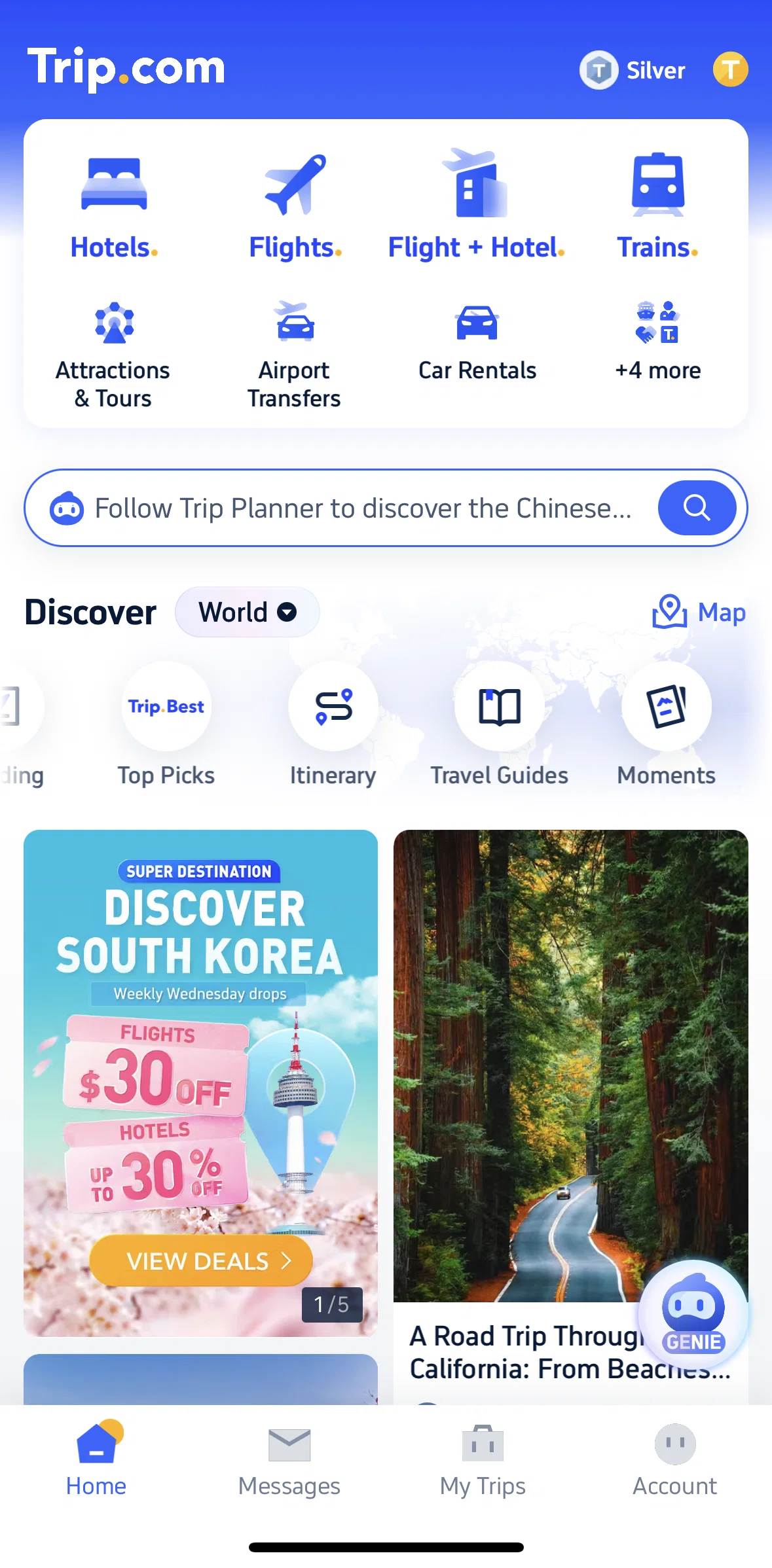 Trip.com Screen screen in the Generating itinerary recommendations flow