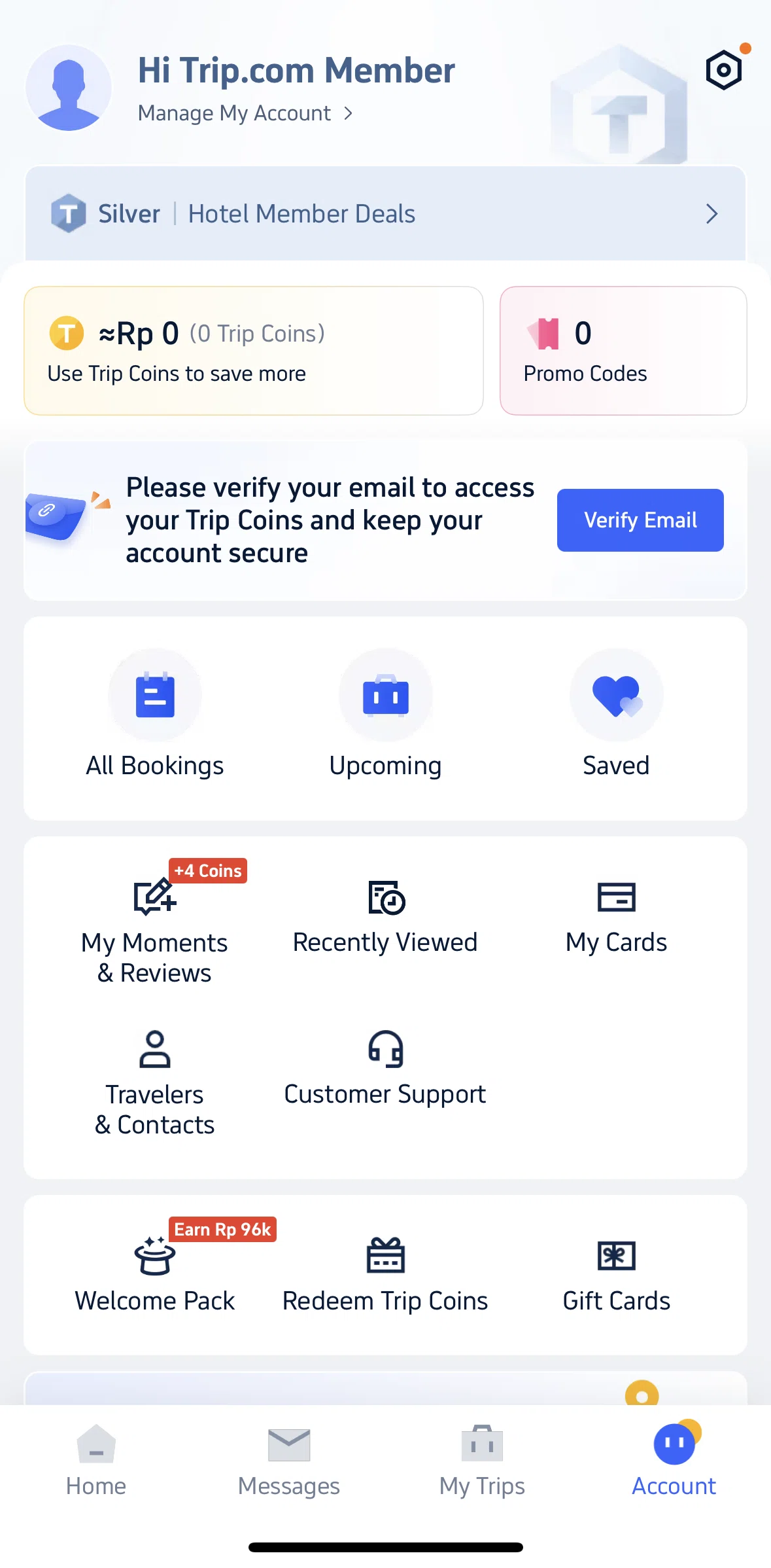 Trip.com Screen screen in the Home flow