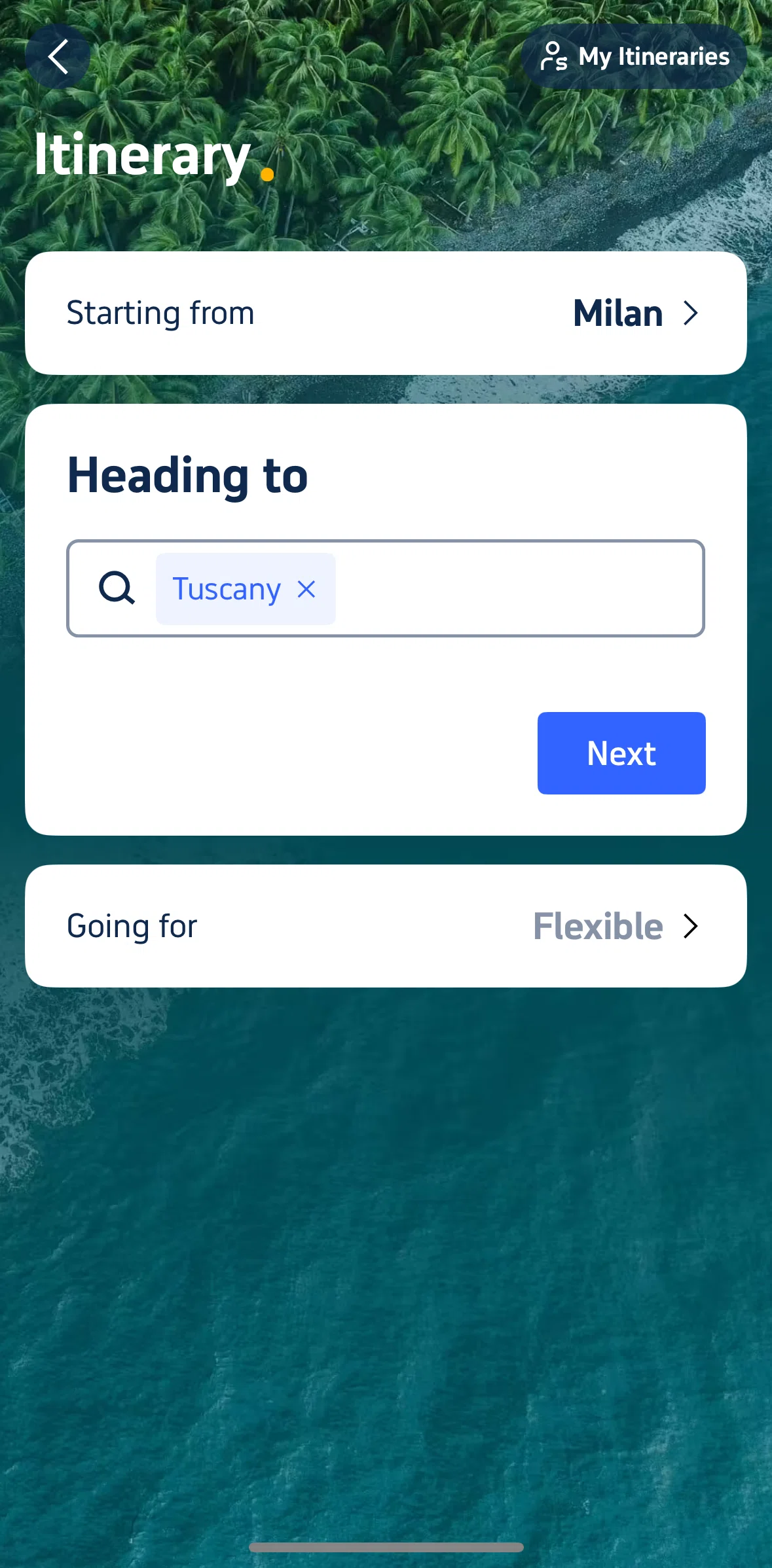 Trip.com Screen screen in the My itineraries flow