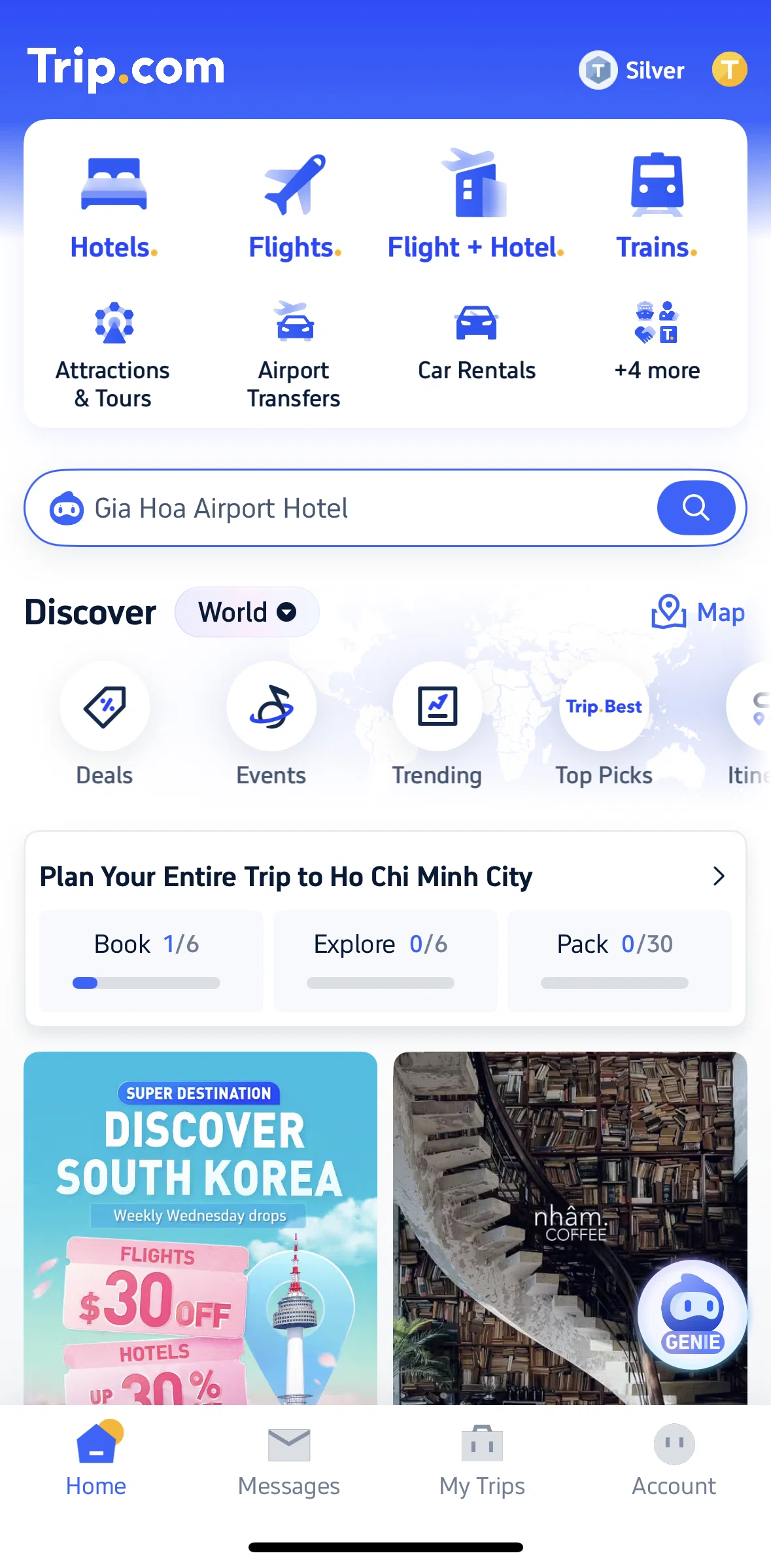 Trip.com Screen screen in the Plan an entire trip flow