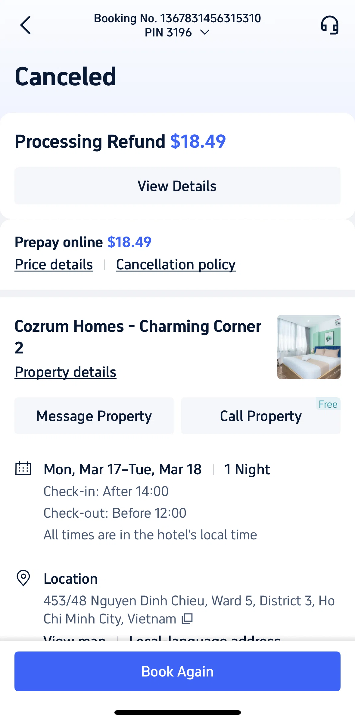 Trip.com Screen screen in the Refund details flow