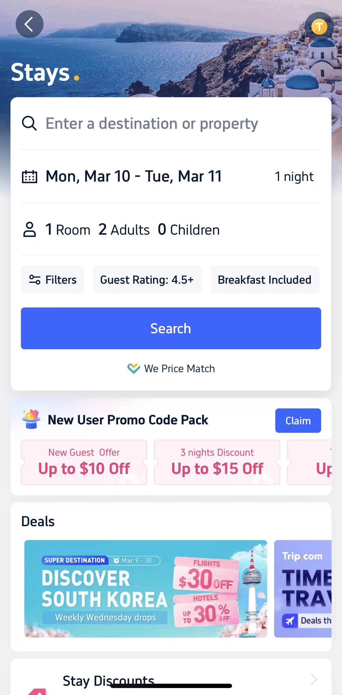 Trip.com Screen screen in the Searching stays flow