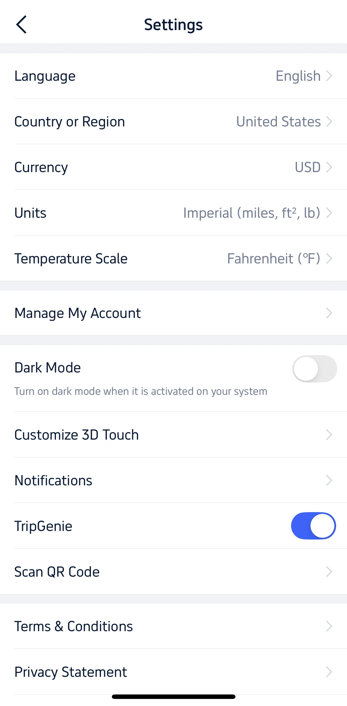 Trip.com Screen screen in the Switching languages flow