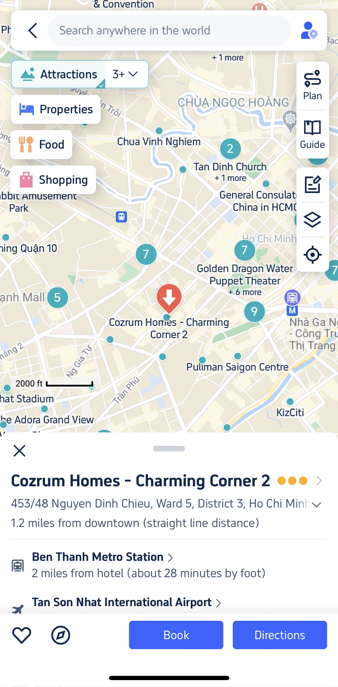 Trip.com Screen screen in the Switching map display flow