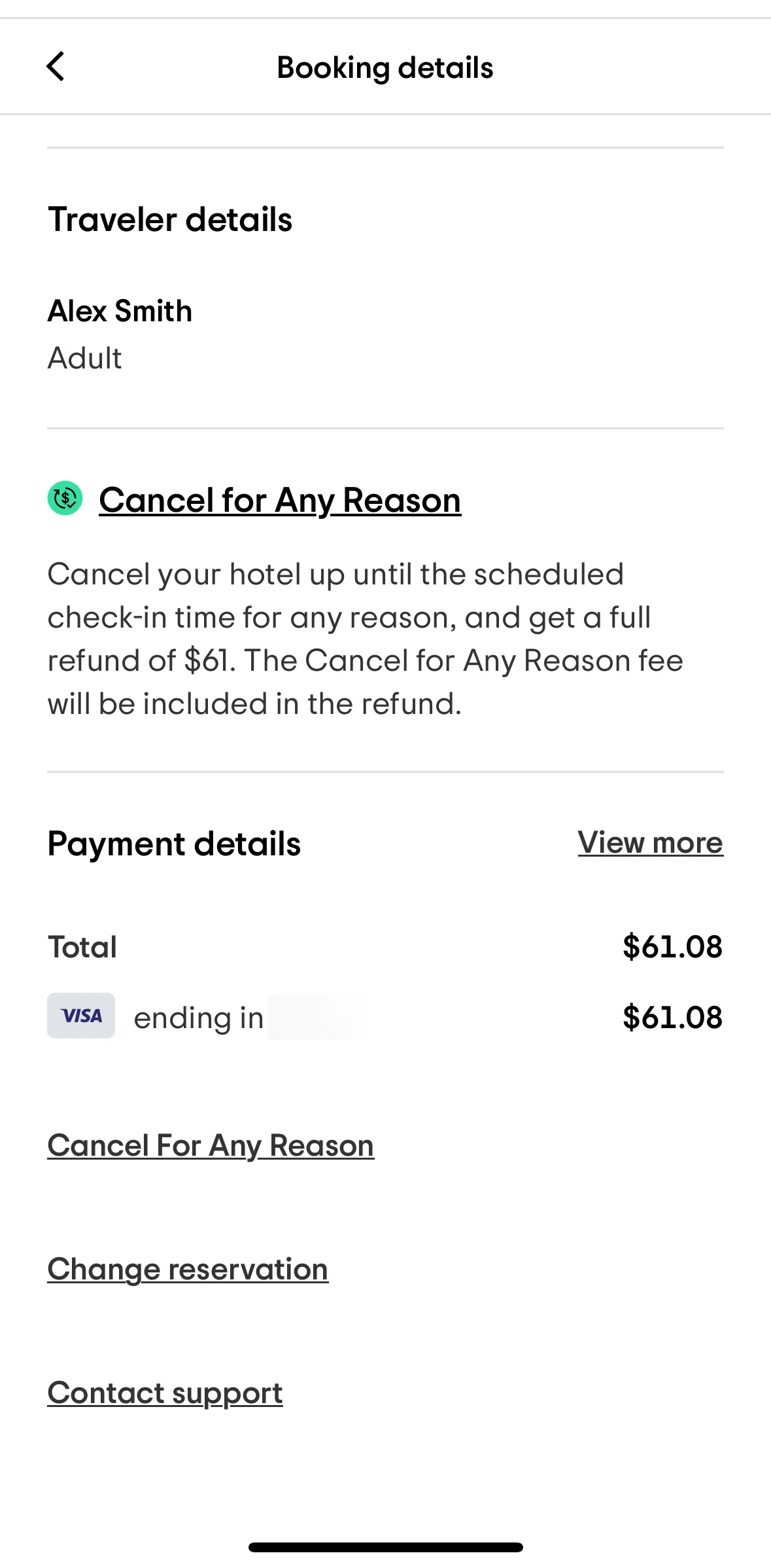 Tripadvisor Screen screen in the Canceling a booking (hotels) flow