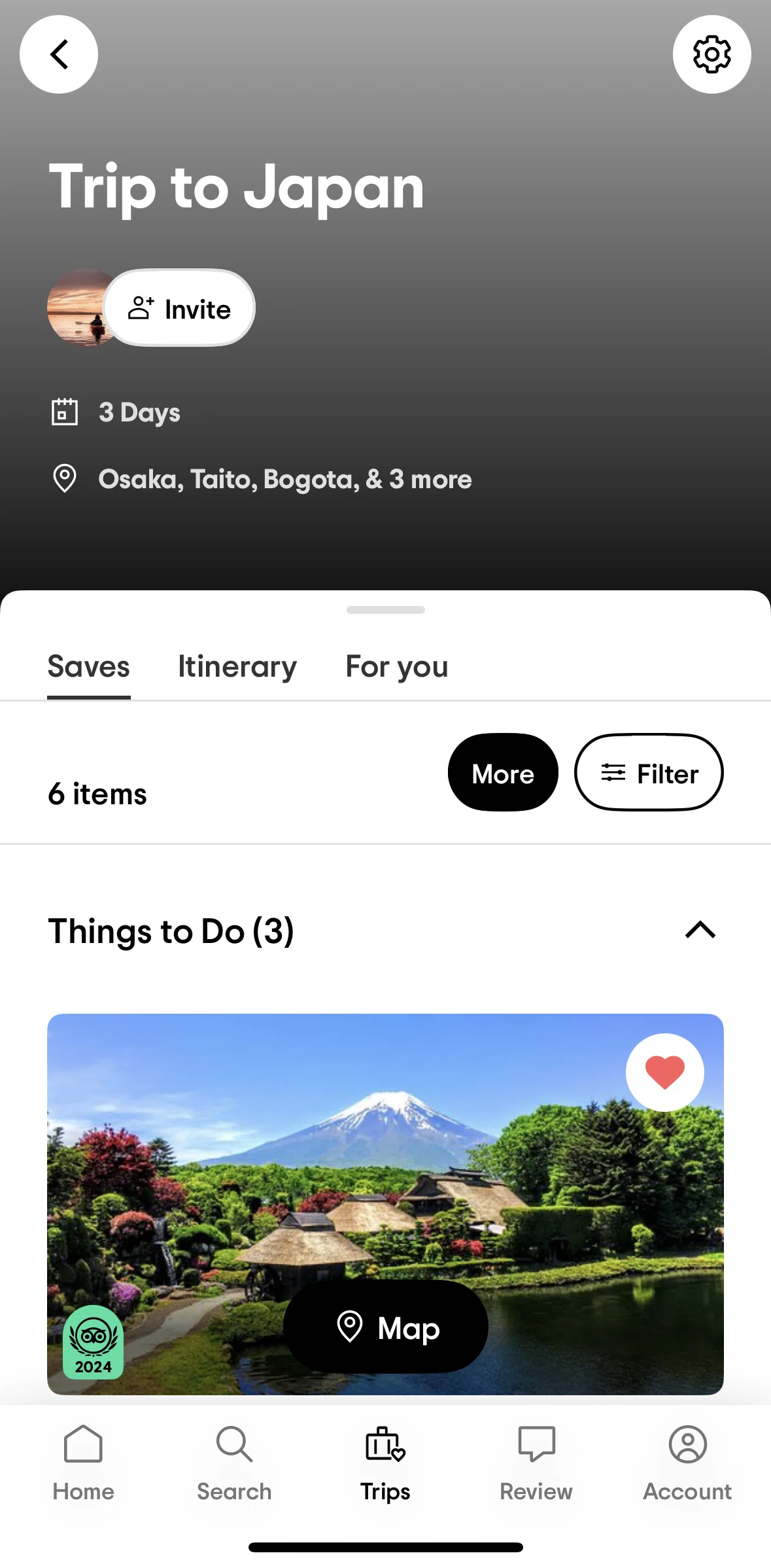 Tripadvisor Screen screen in the For you flow