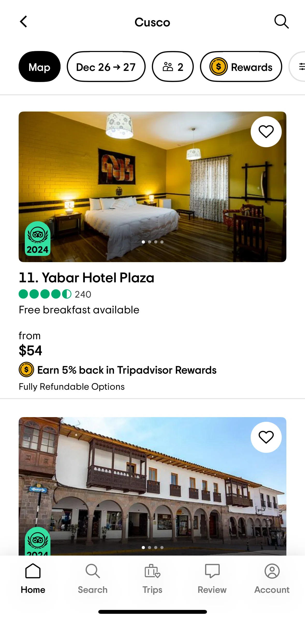 Tripadvisor Screen screen in the Hotel detail flow