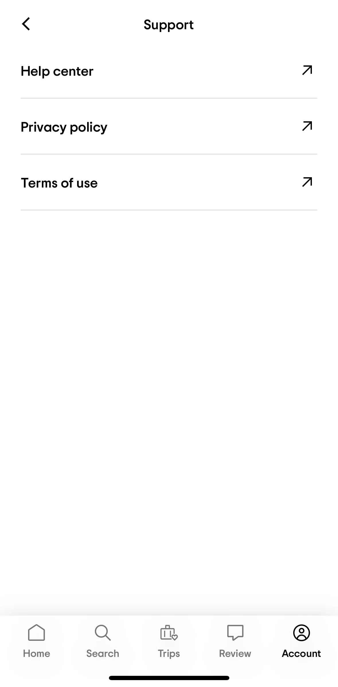 Tripadvisor Screen screen in the Privacy policy flow