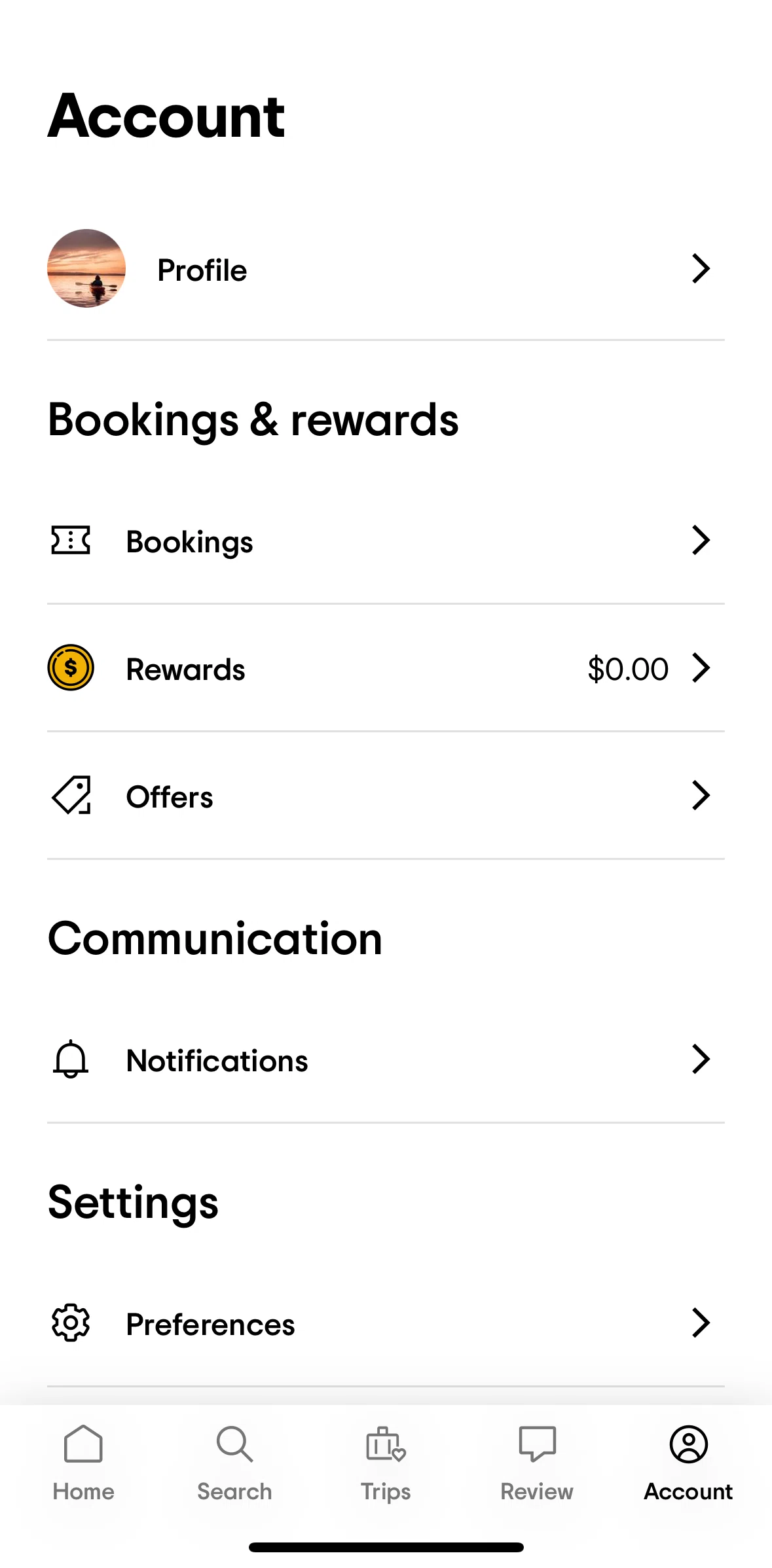 Tripadvisor Screen screen in the Rewards flow