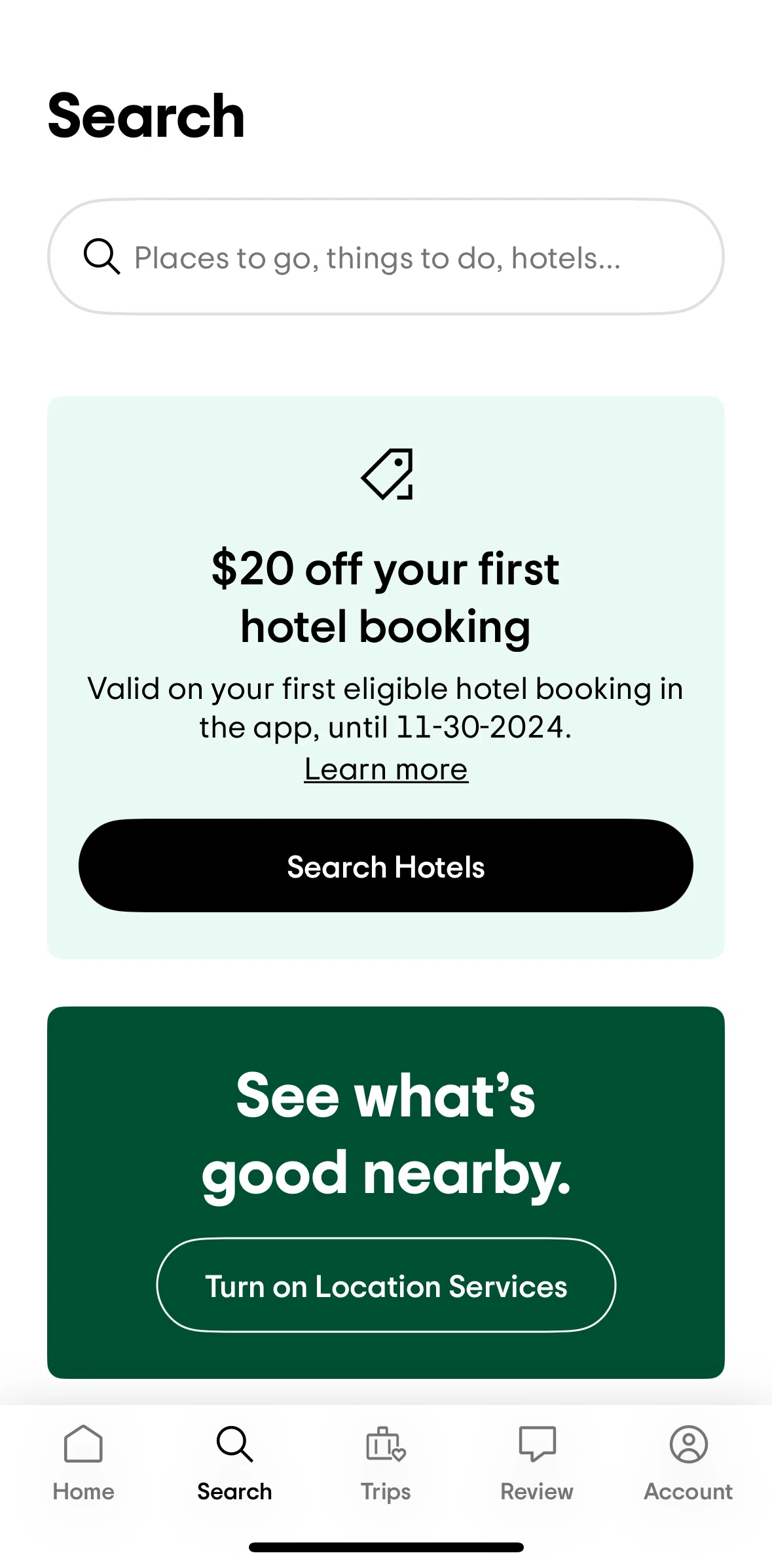 Tripadvisor Screen screen in the Searching Tripadvisor flow