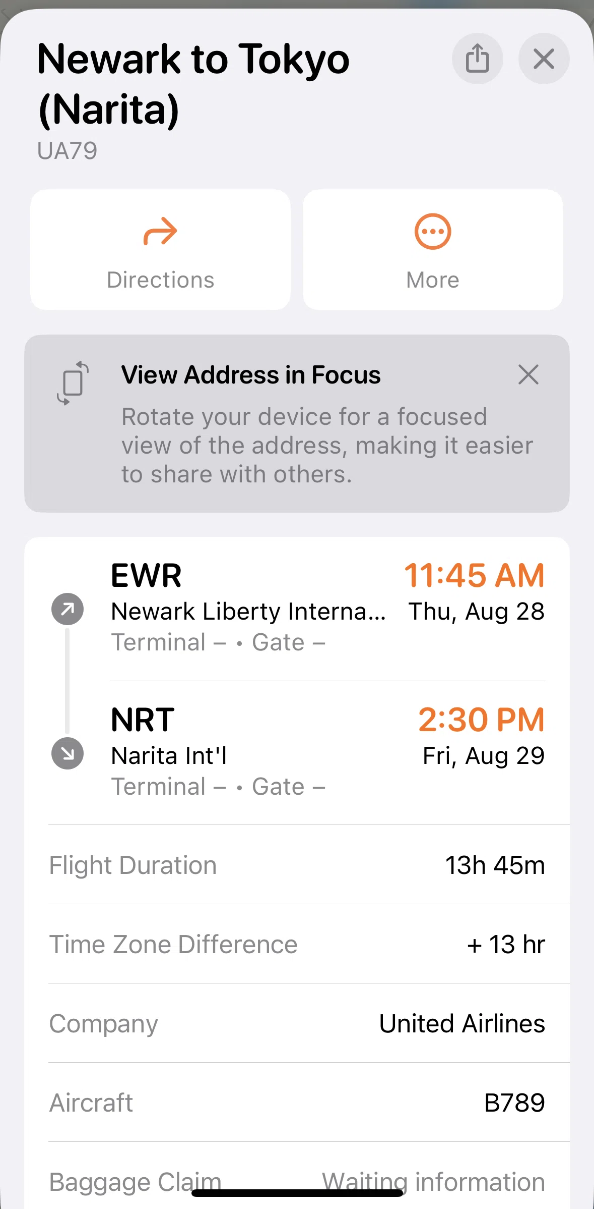 Tripsy Screen screen in the Editing flight information flow