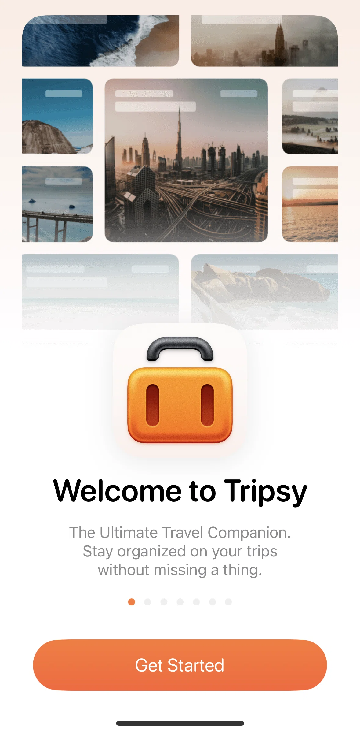 Tripsy Screen screen in the Onboarding flow