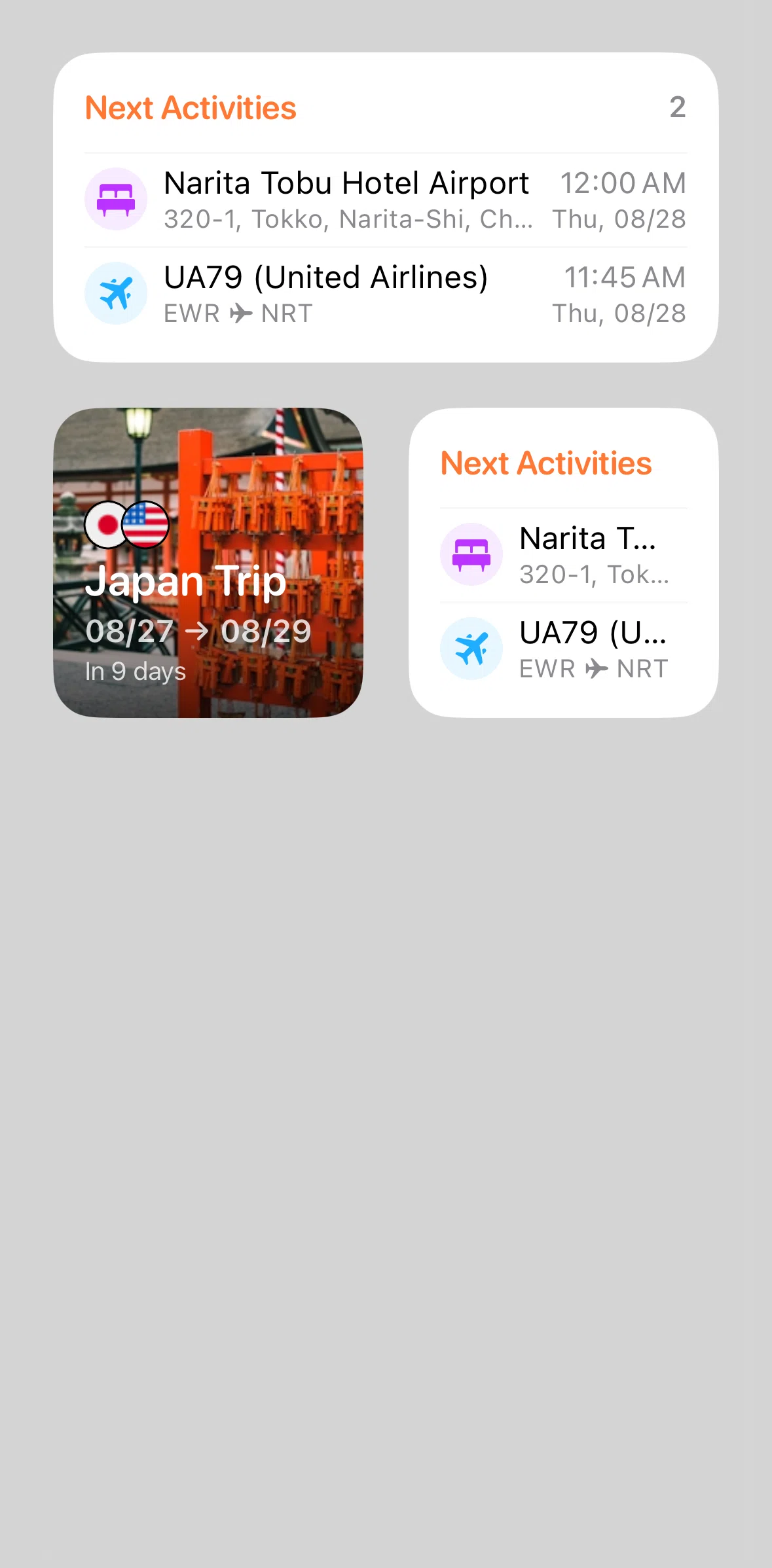 Tripsy Screen screen in the Widgets flow
