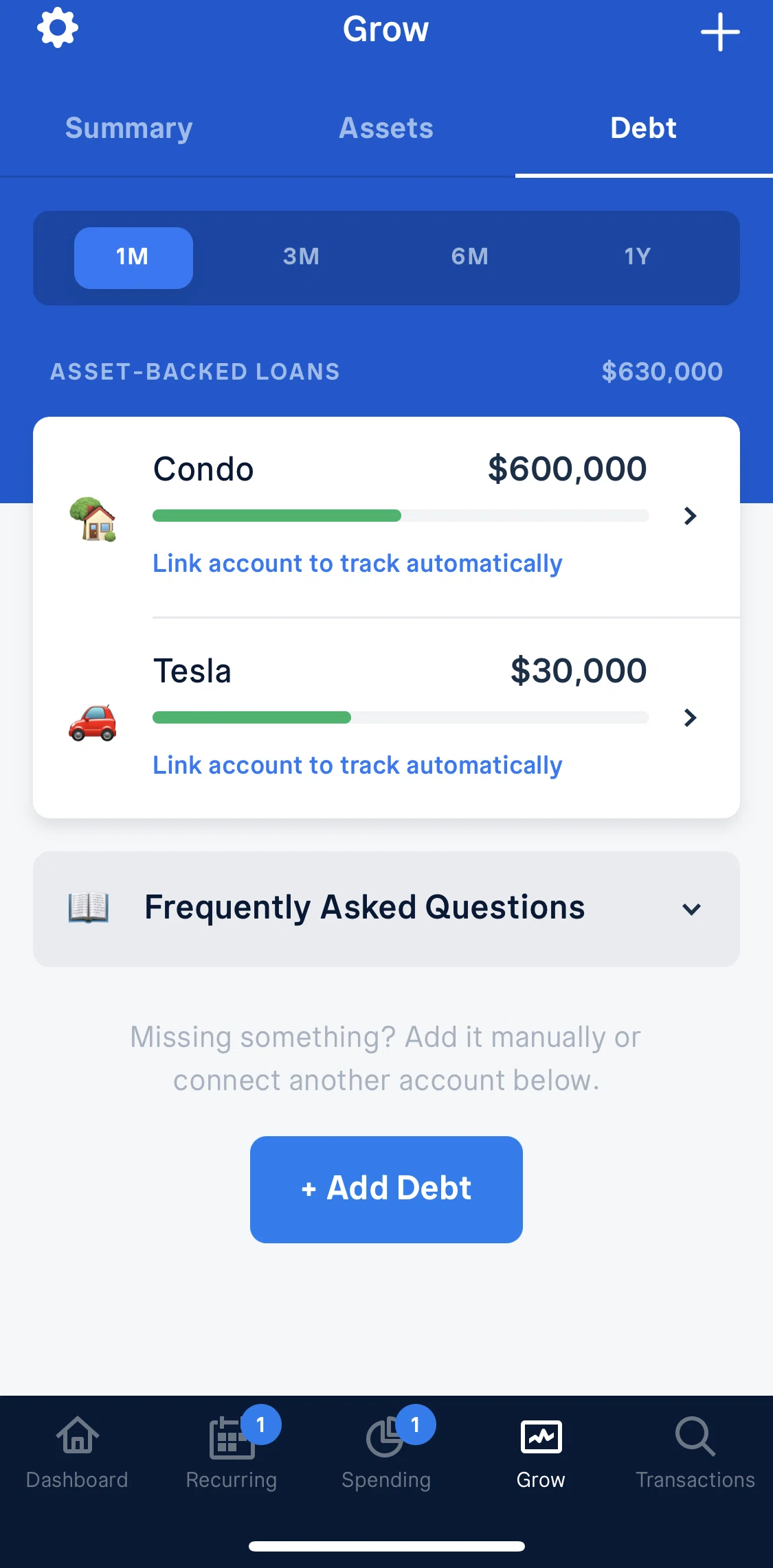 Truebill Screen screen in the Adding student loan flow