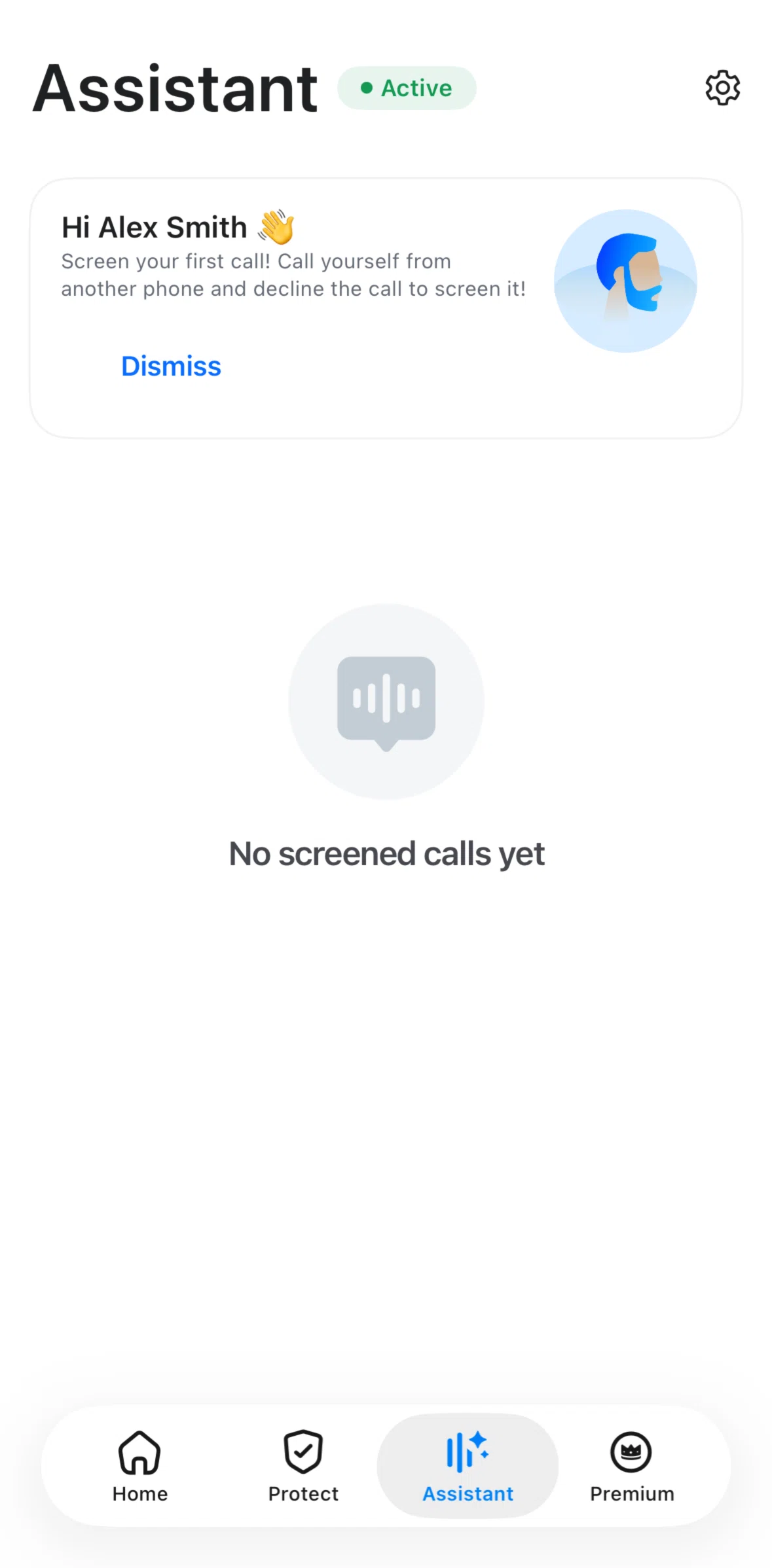 Truecaller Screen screen in the Chatting with an assistant flow