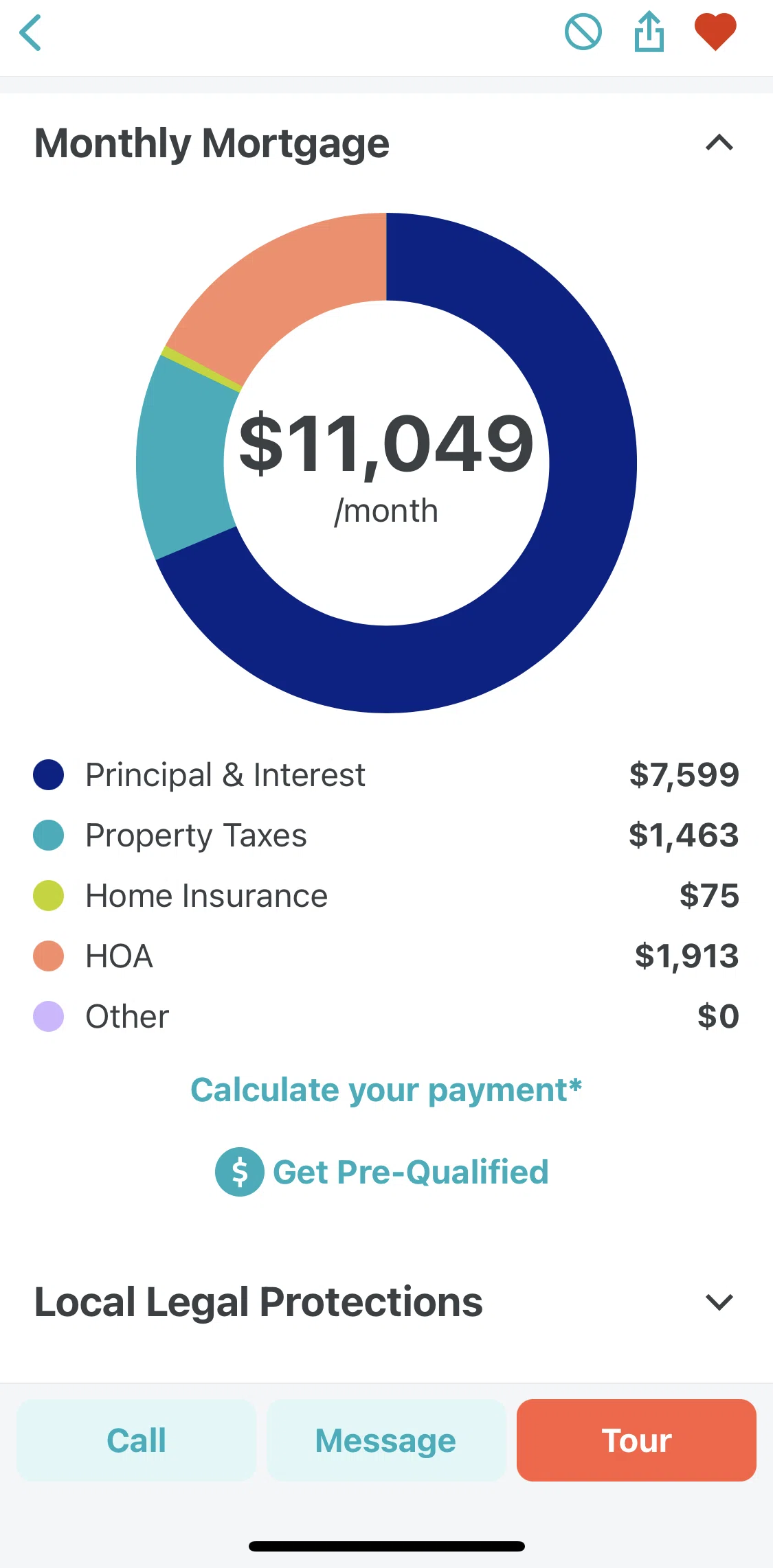 Trulia Screen screen in the Calculate mortgage payment flow