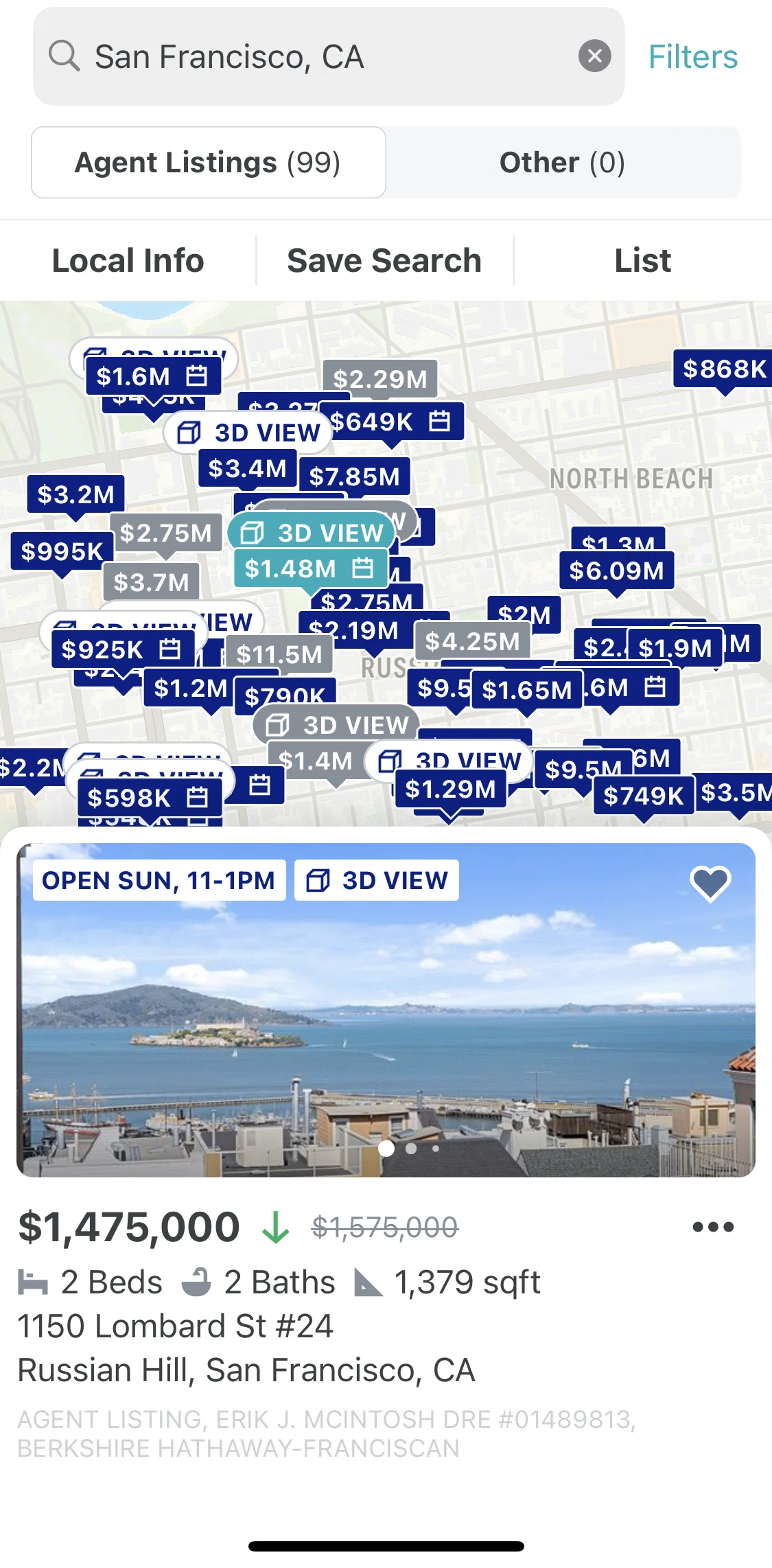 Trulia Screen screen in the Listing detail flow