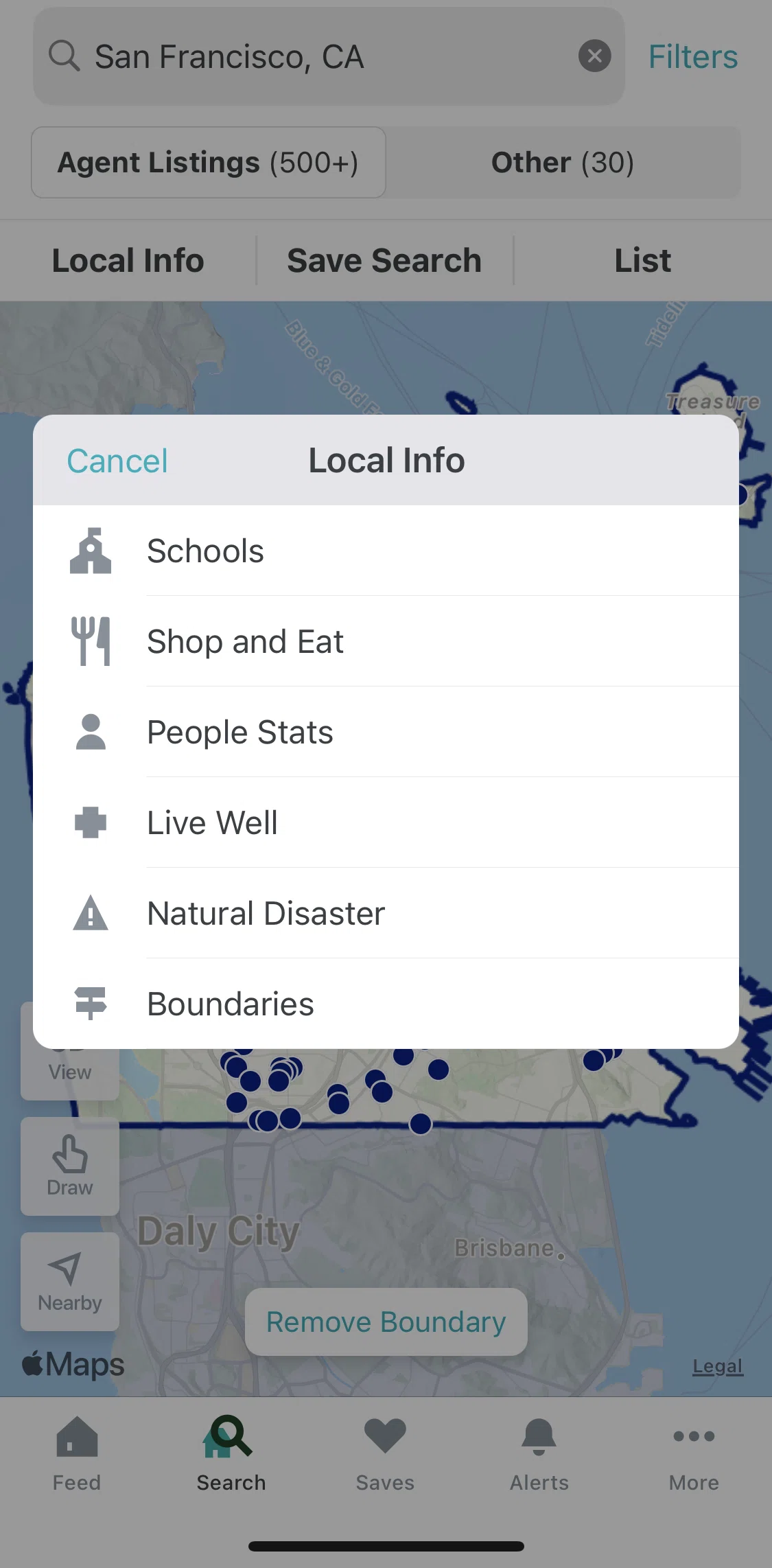 Trulia Screen screen in the View natural disaster info flow