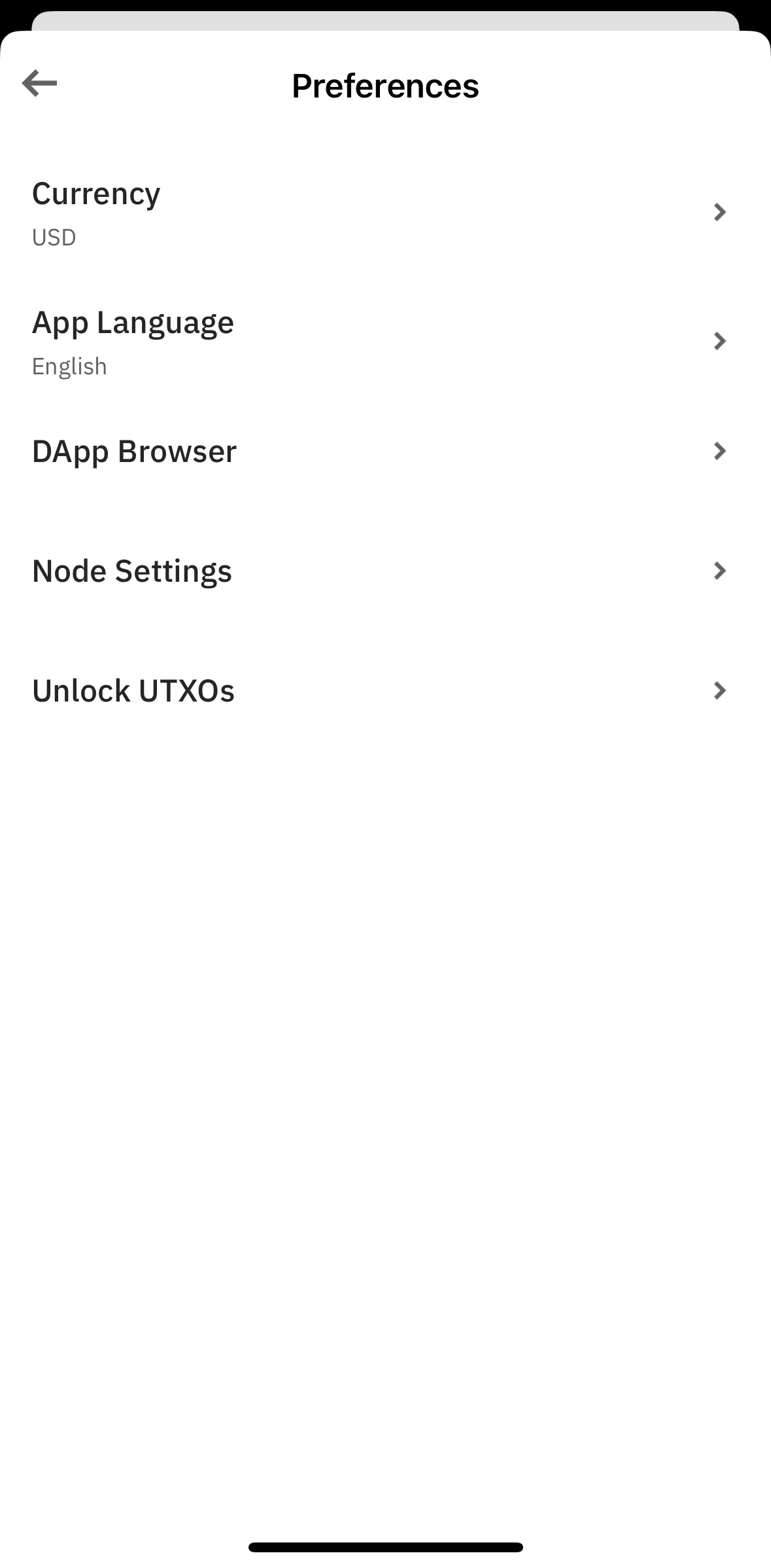 Trust Wallet Screen screen in the Changing currency flow