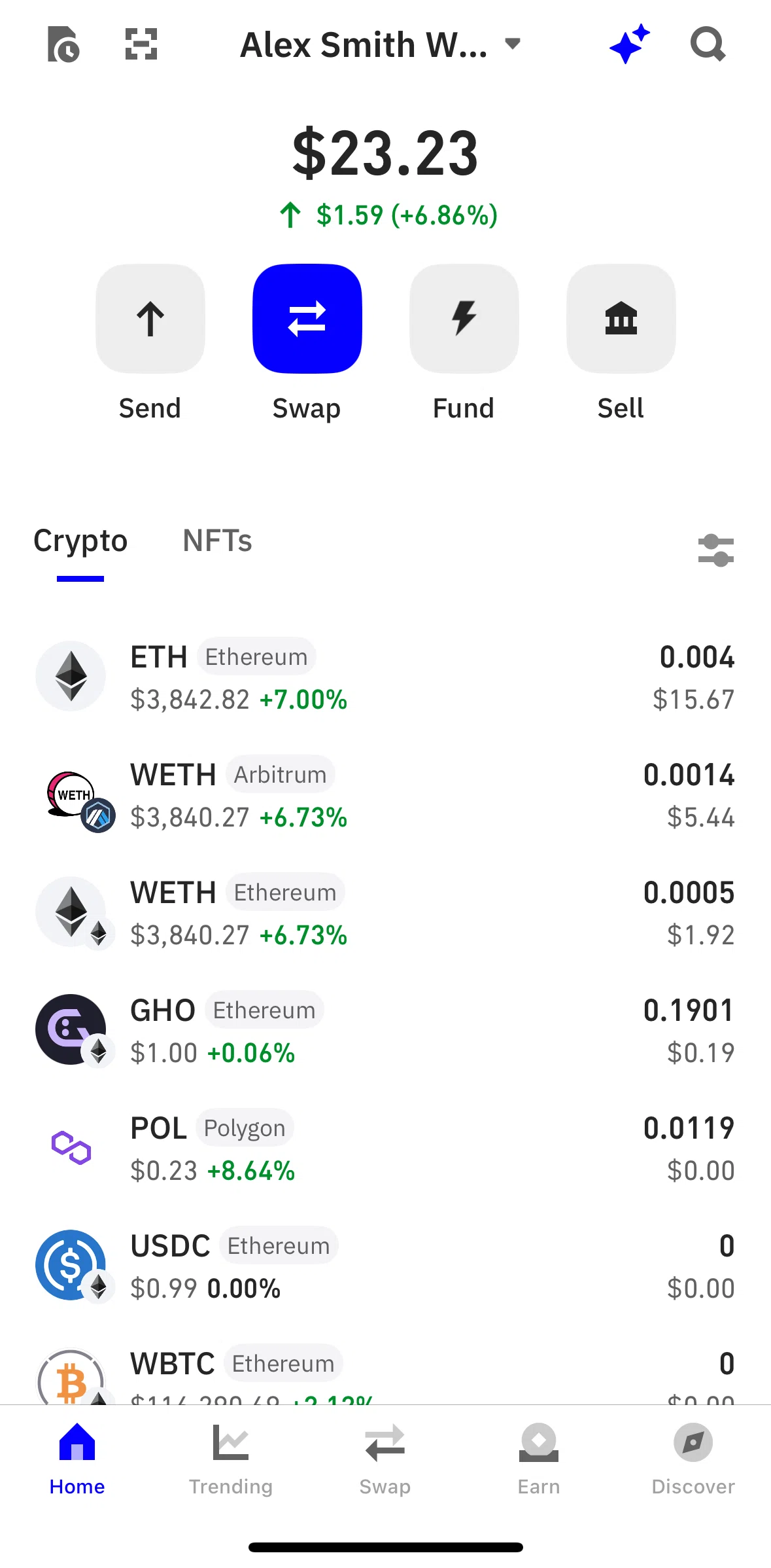 Trust Wallet Screen screen in the Sell a coin flow