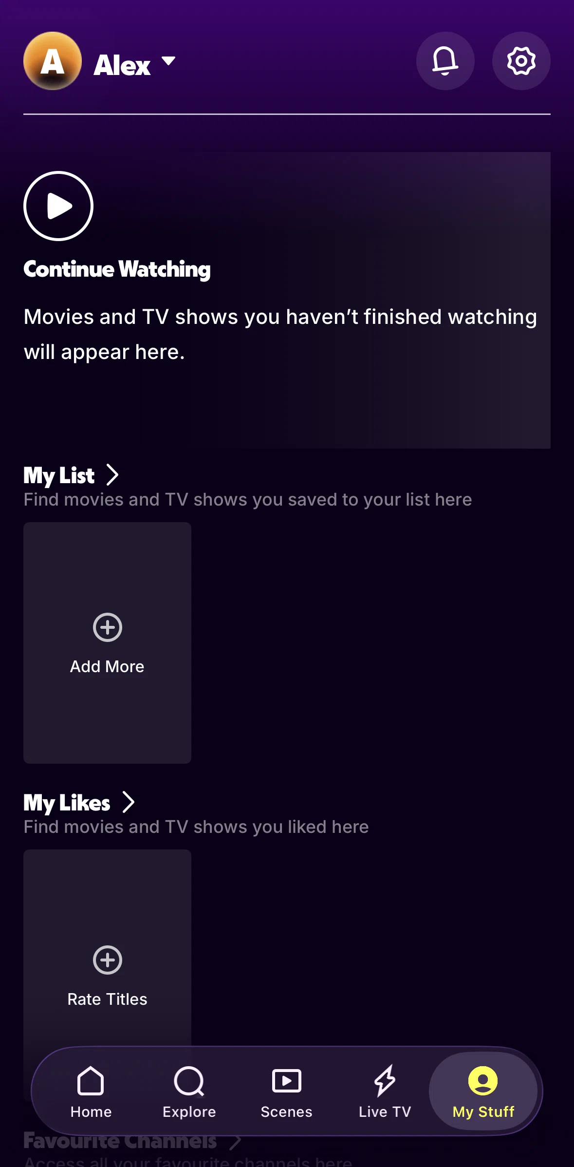 Tubi Screen screen in the Adding movies & TV shows to list flow
